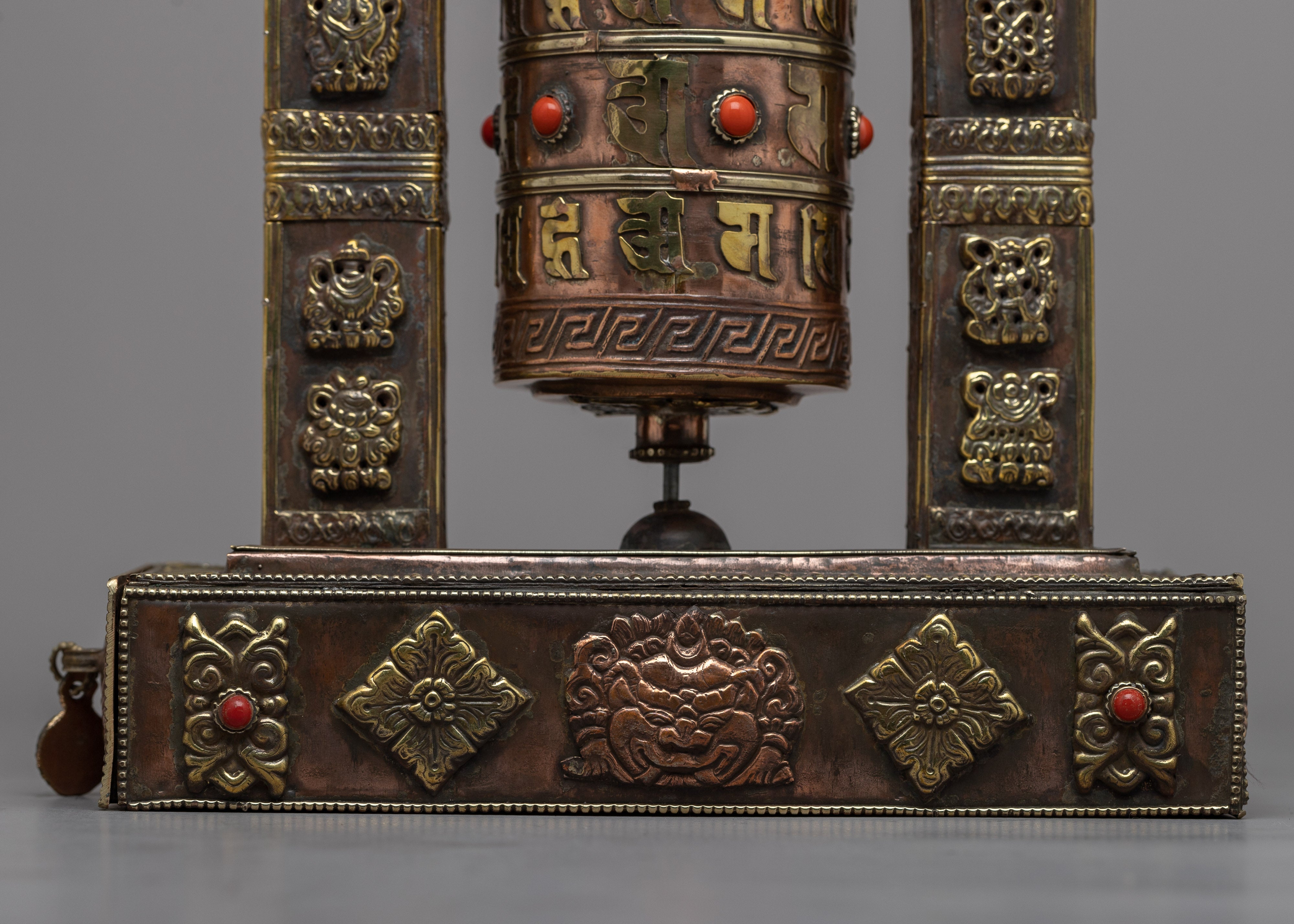 Handcrafted Prayer Wheel with Auspicious Symbols | Infuse Your Space with Devotion