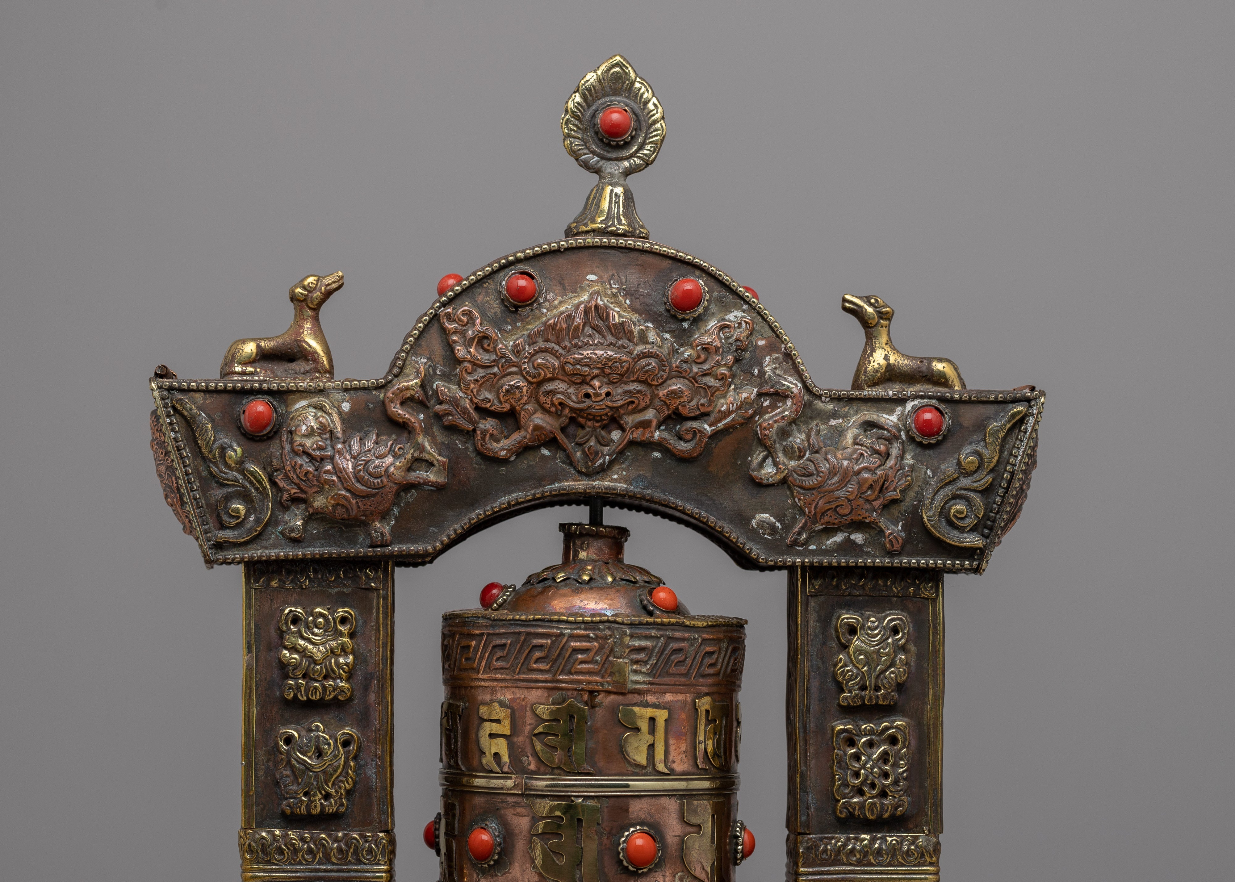 Handcrafted Prayer Wheel with Auspicious Symbols | Infuse Your Space with Devotion