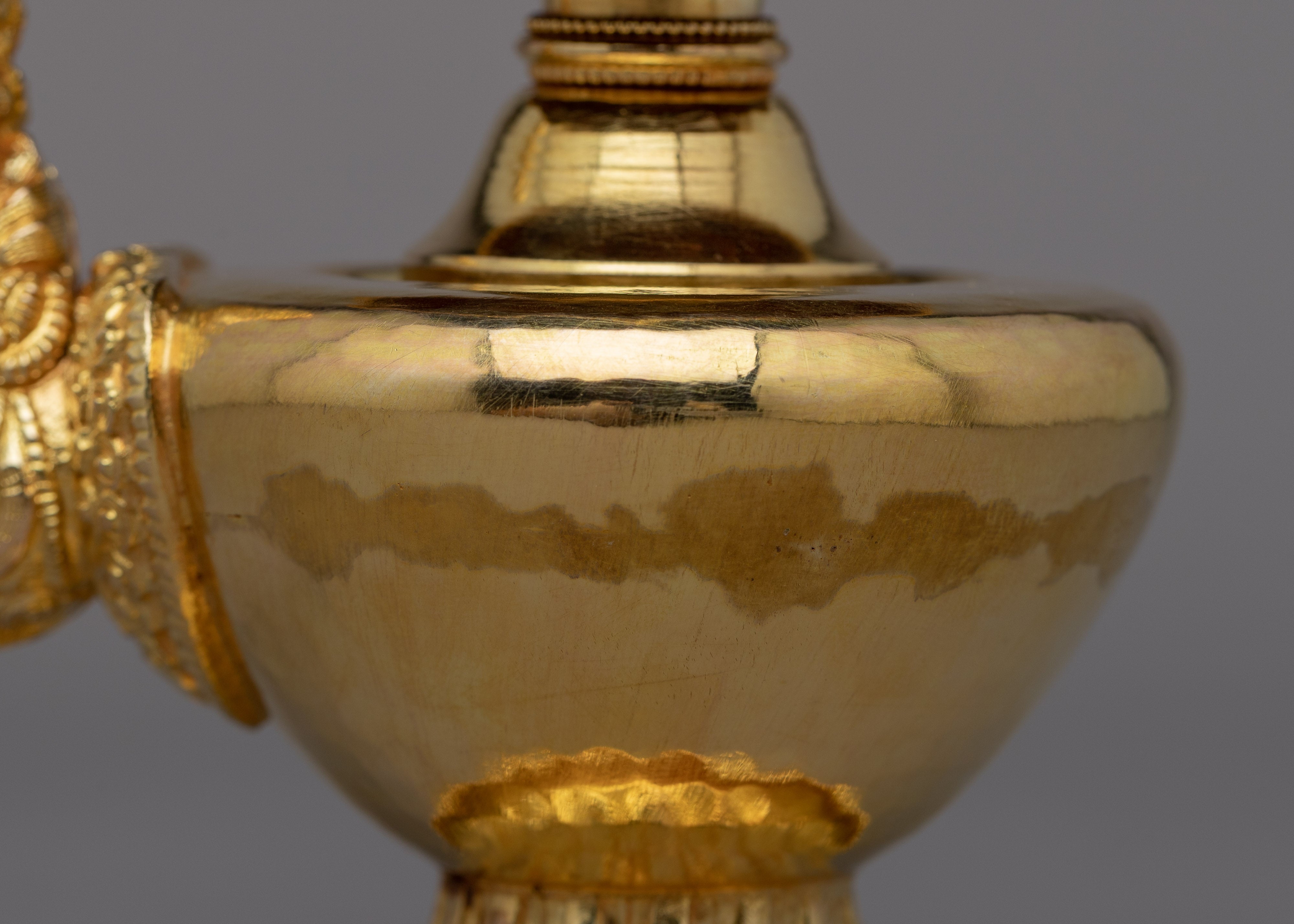 24K Gold Plated Bhumba Set | Traditional Tibetan Ritual Vase for Spiritual Practices