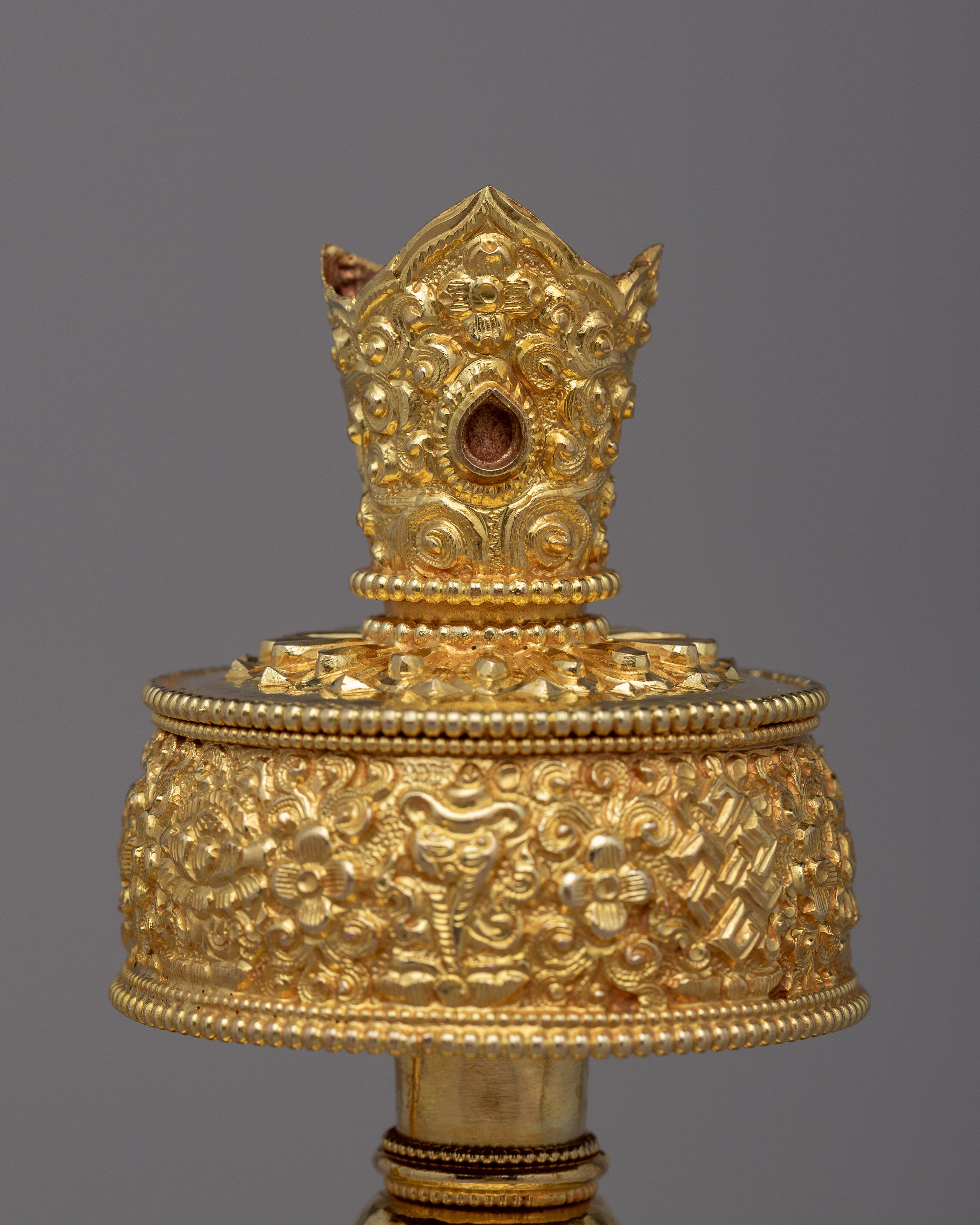 24K Gold Plated Bhumba Set | Traditional Tibetan Ritual Vase for Spiritual Practices