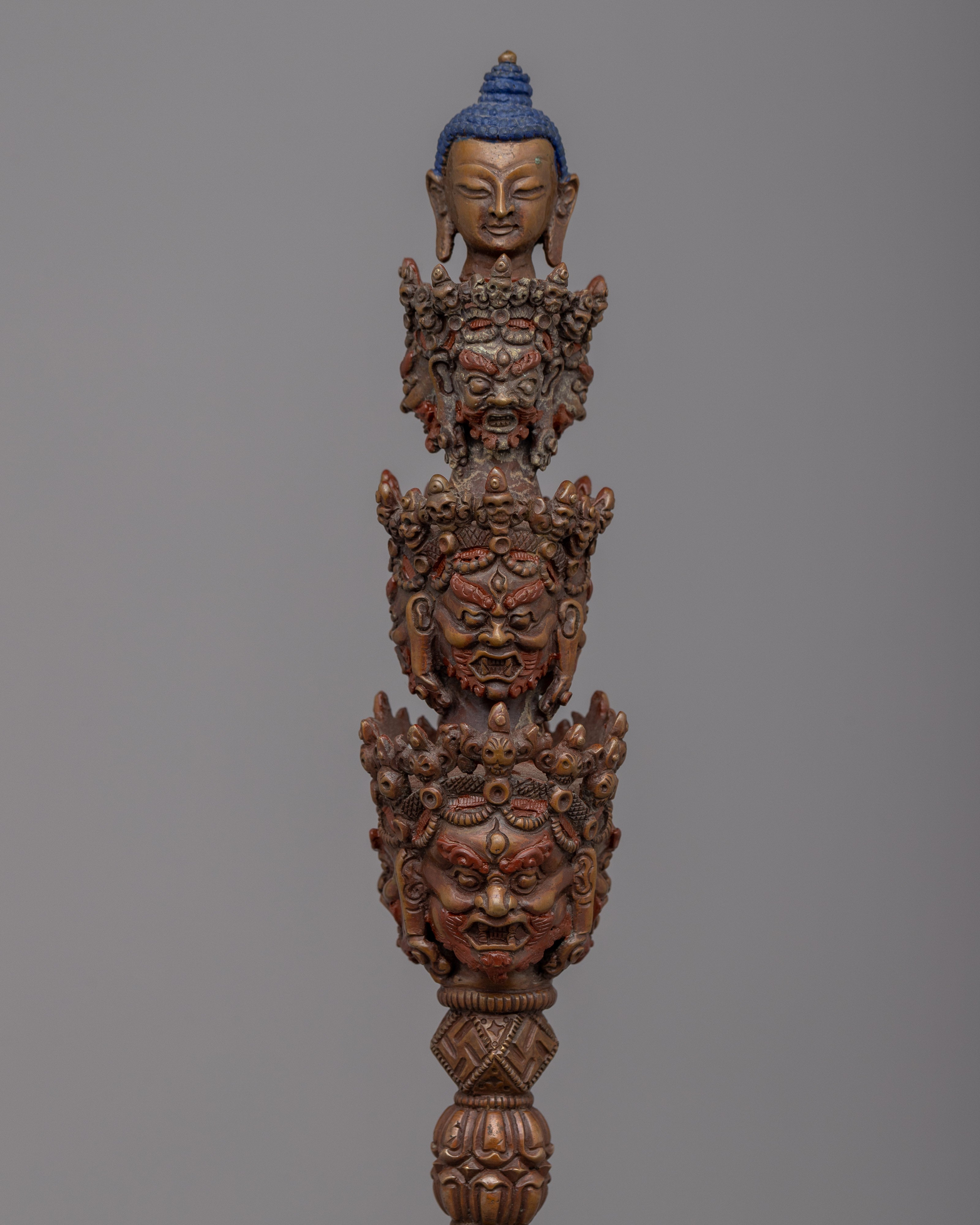 Phurba with Display Stand | Handcrafted Ritual Dagger Set for Spiritual Practices