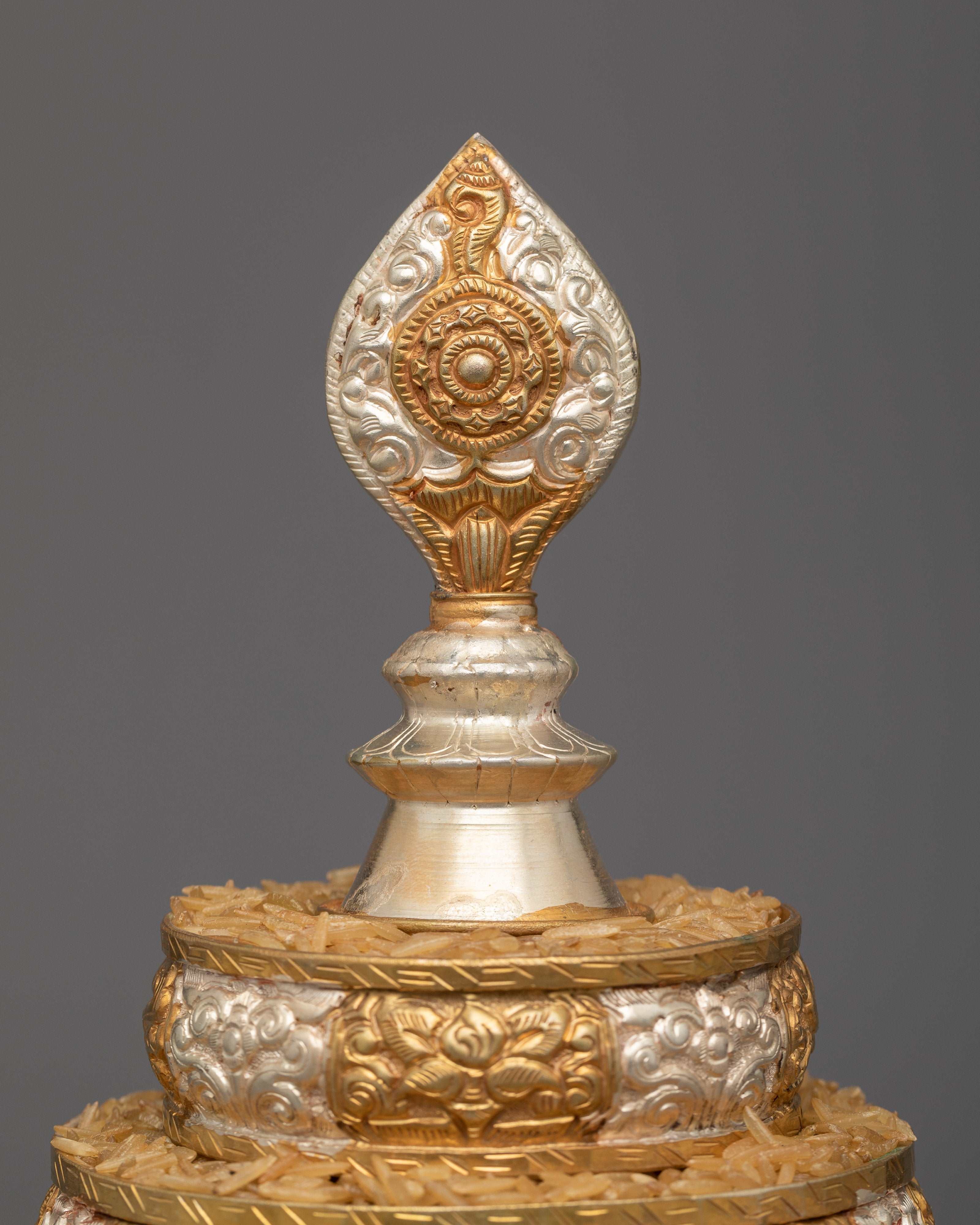 Mandala Offering Set with Silver and 24k Gold Plating | Elevate Your Spiritual Practice with Luxurious Elegance