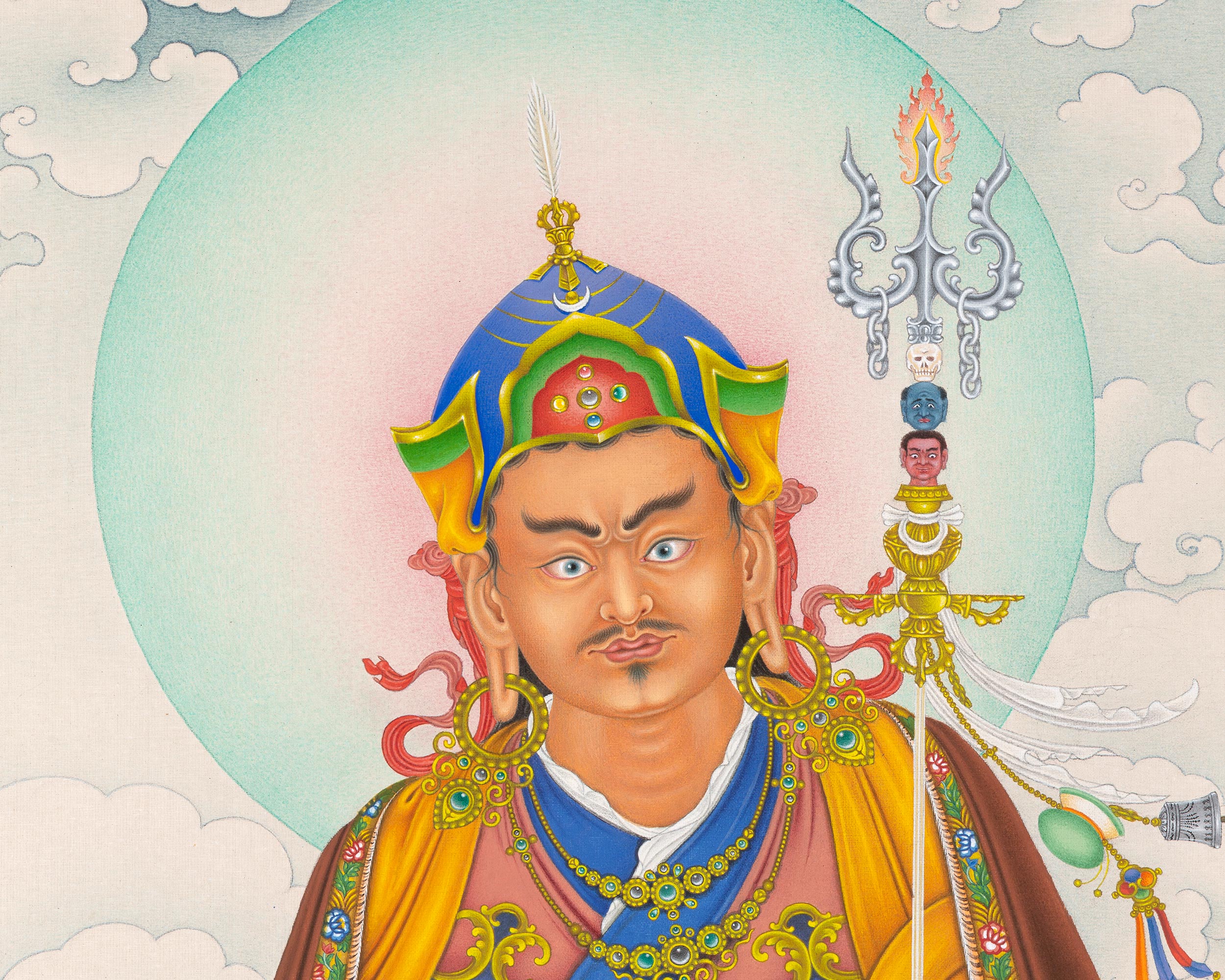 Guru Padmasambhava Thangka Print | Tibetan Thangka Canvas Print