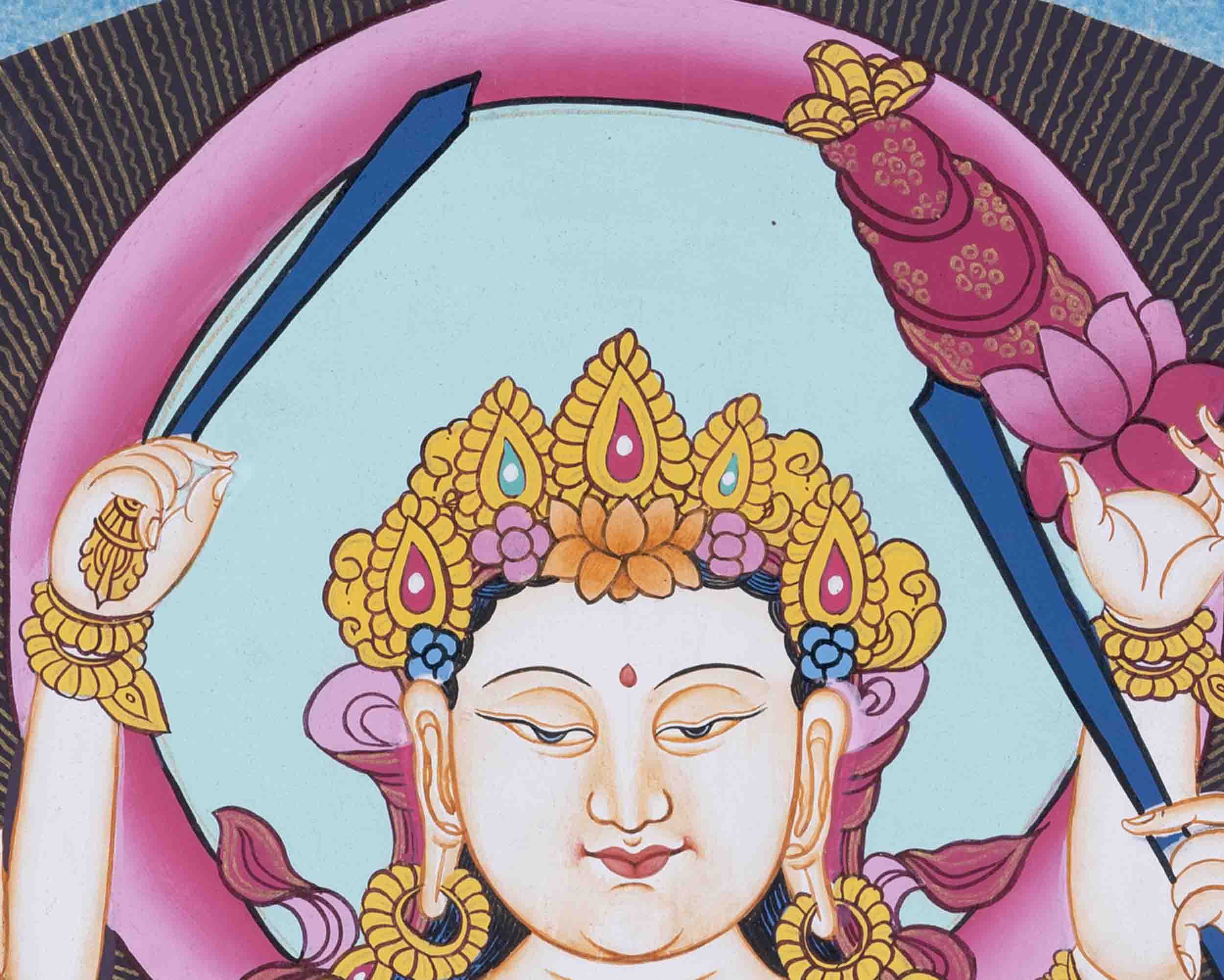 18 Armed Cundi Bodhisattva Thangka | Spiritual Art