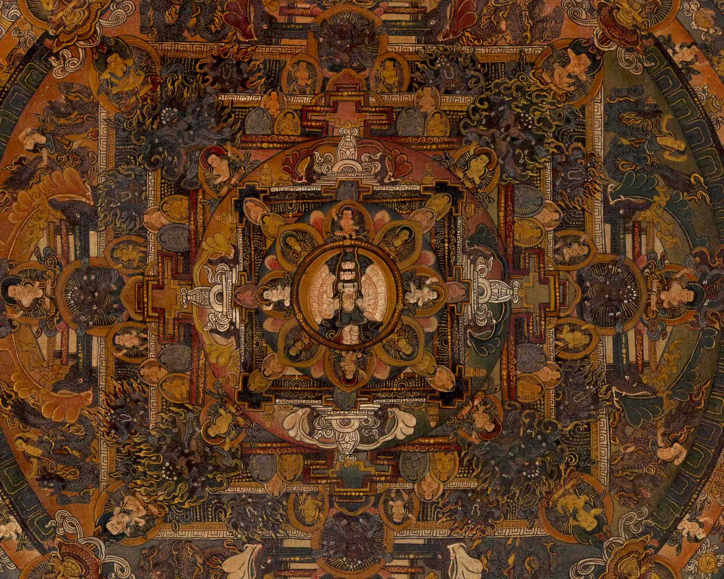 Lokeshvara Chenrezig Mandala | Traditional Buddhist Thangka | Wall Decors