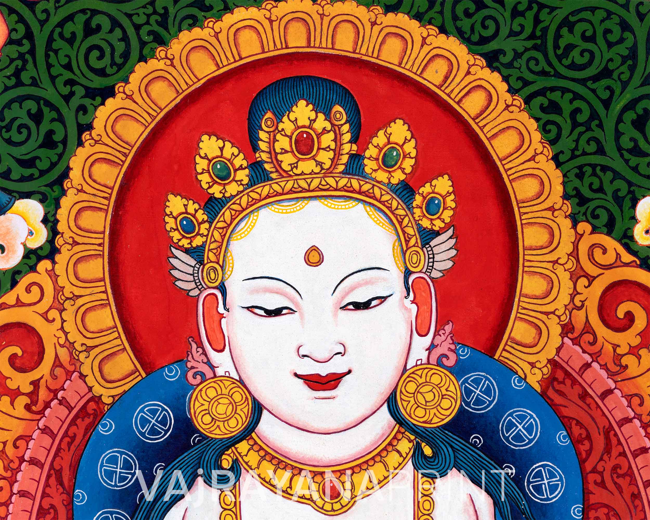 Newari Pauba Art Print For The Practice Of Vajrasattva Mantra | Om Vajrasattva Hum Mantra Practice Art