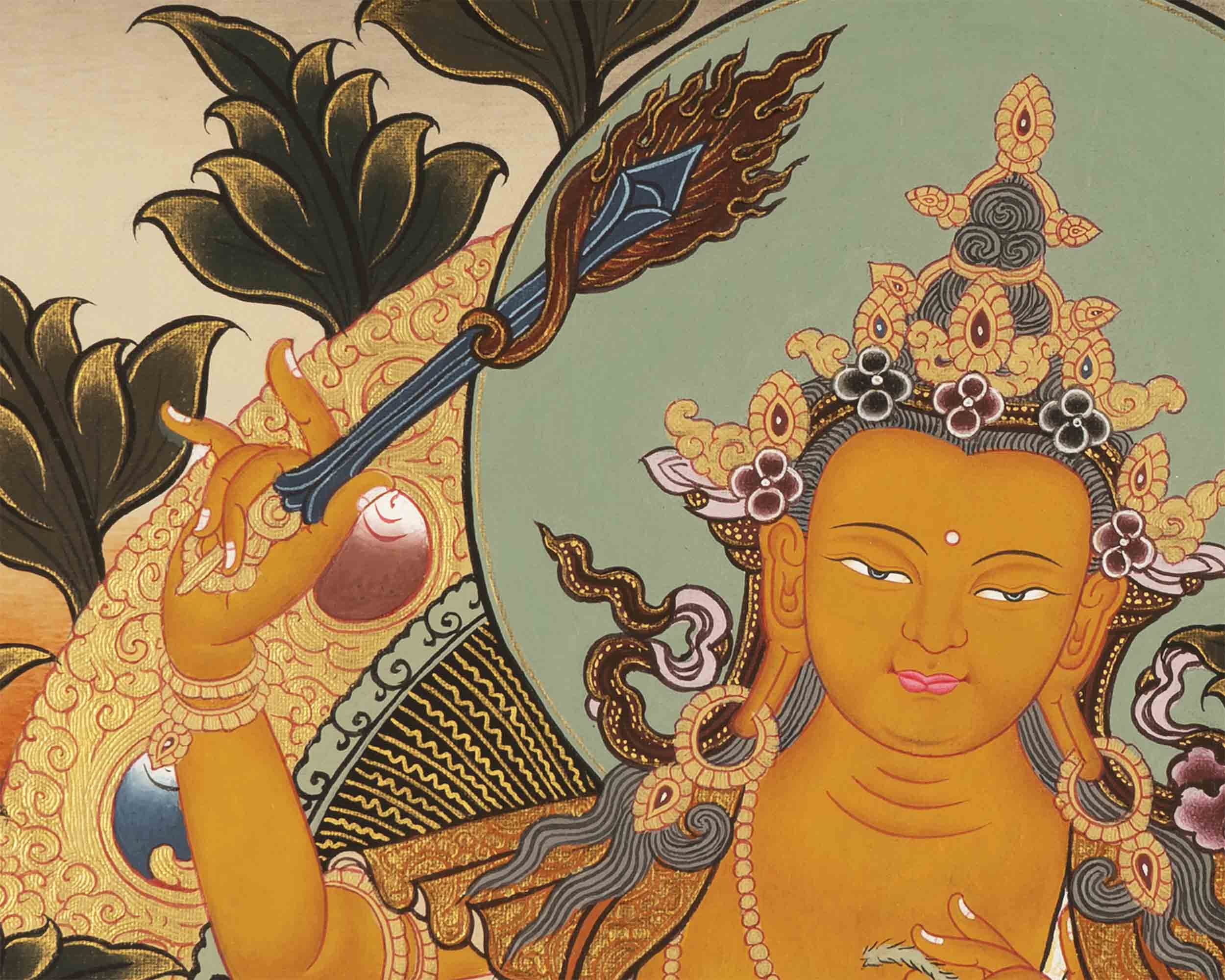 Manjushree Thangka Painting | Tibetan Buddhism Thangka Art