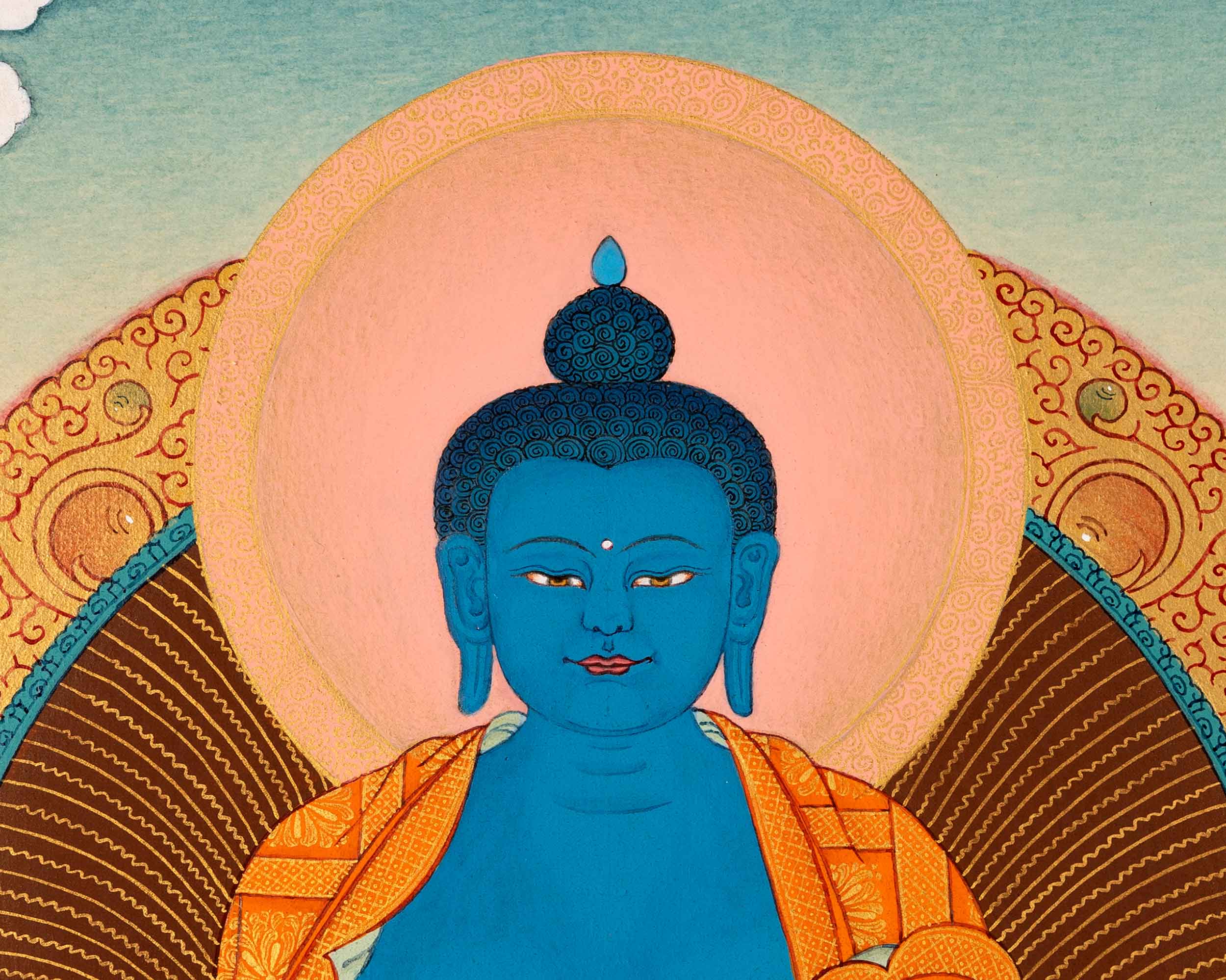 Healing Buddha Thangka | Traditionally Painted Medicine Buddha Art