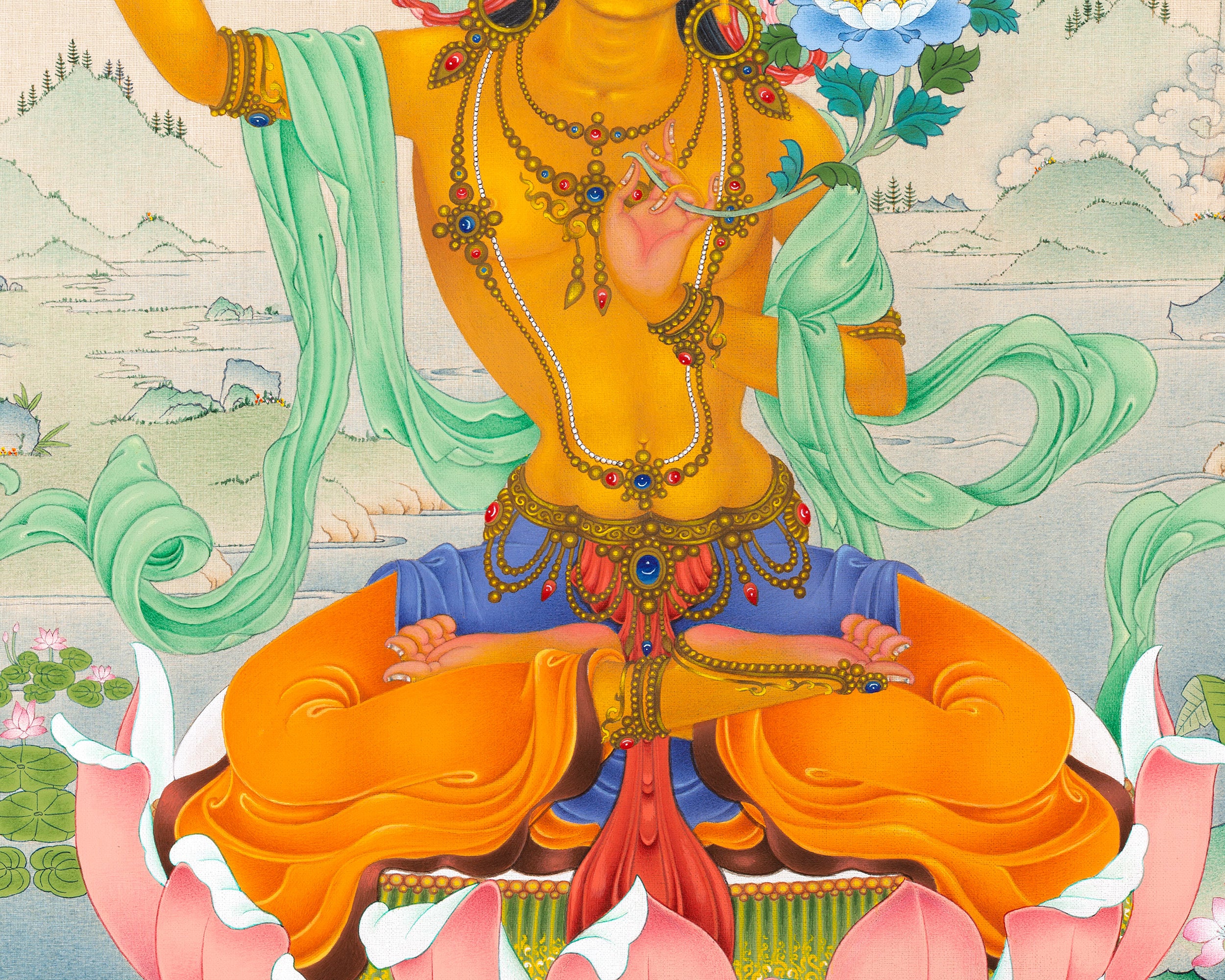 Manjushri Thangka | Hand Painted Buddhist Art