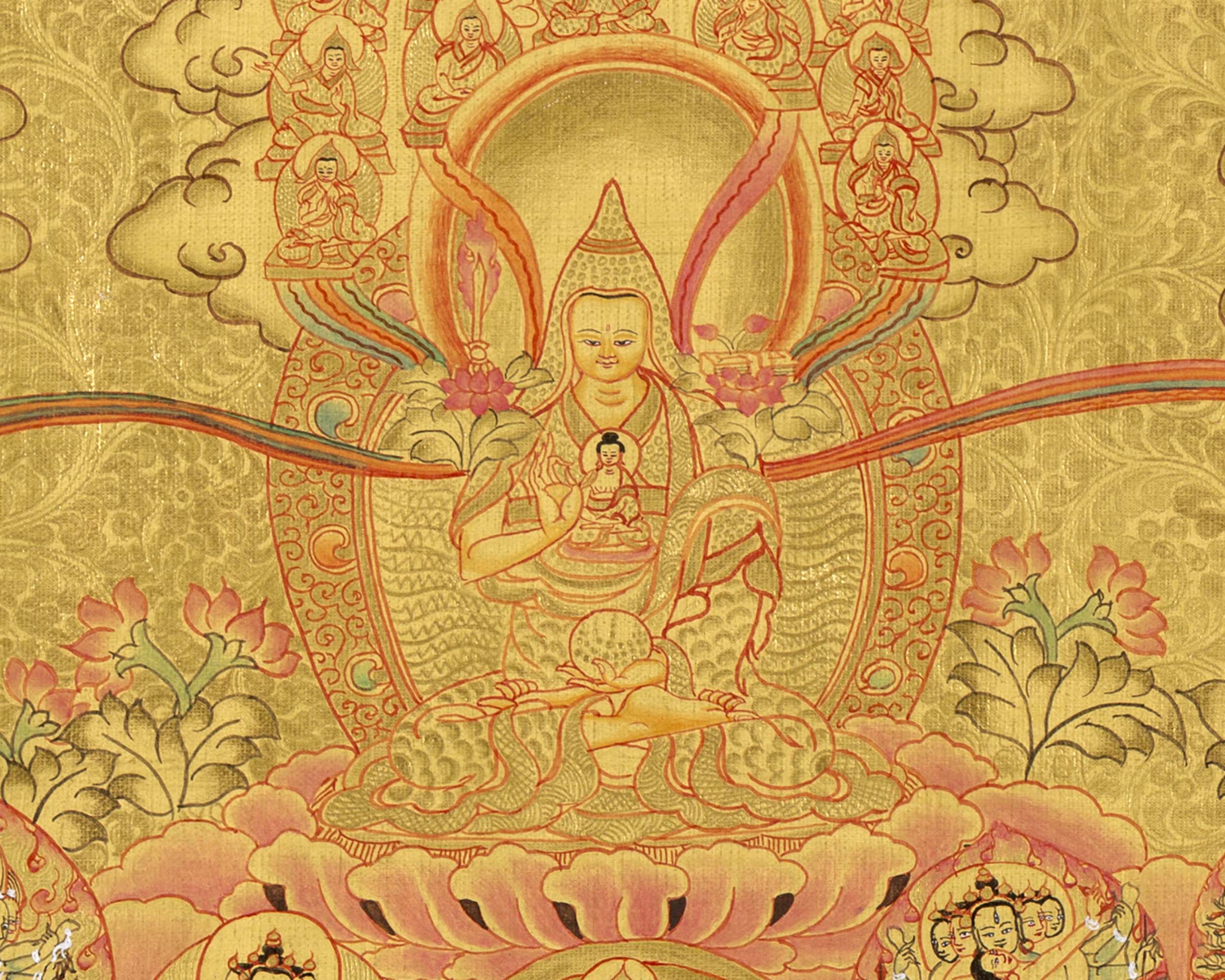 Refugee Tree Thangka | Golden Tsogksing Gelug Thangka