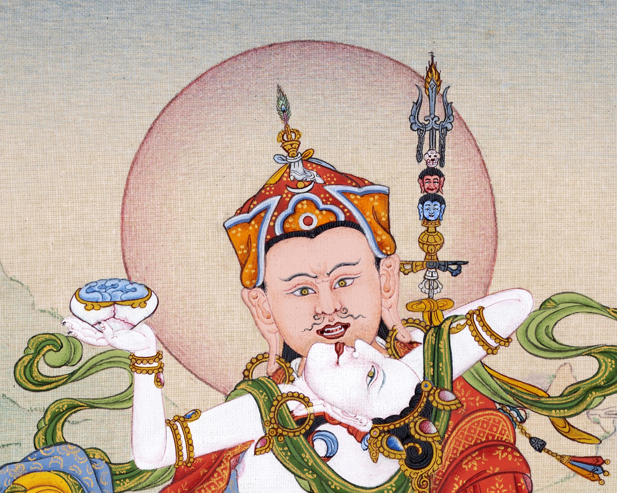 Guru Rinpoche with Consort | Guru Padmasambhava Thangka Painting
