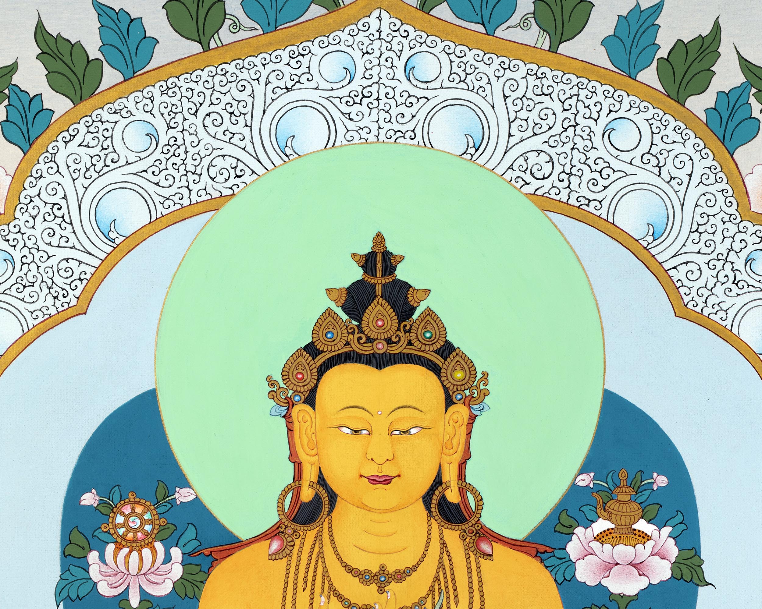 Maitreya Buddha Thangka | Tibetan Bodhisattva Art