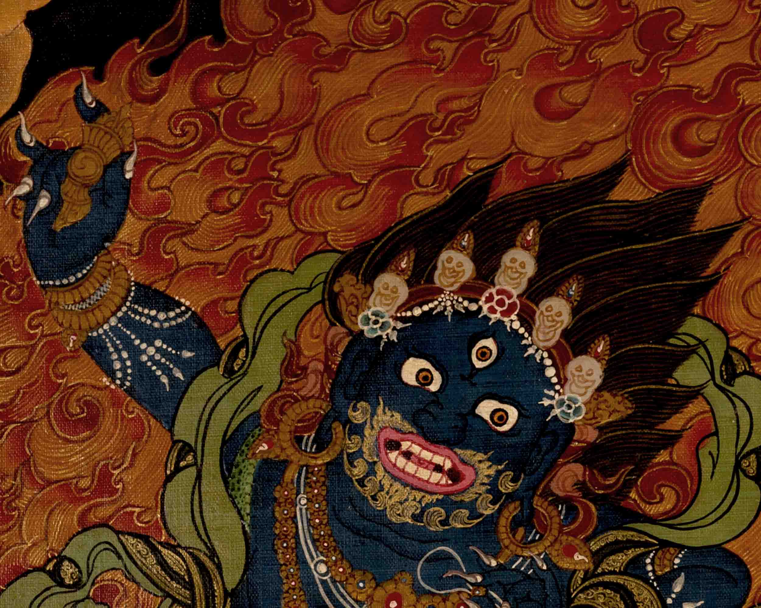 Vajrapani Thangka | Wrathful Bodhisattva | Religious Wall Decors
