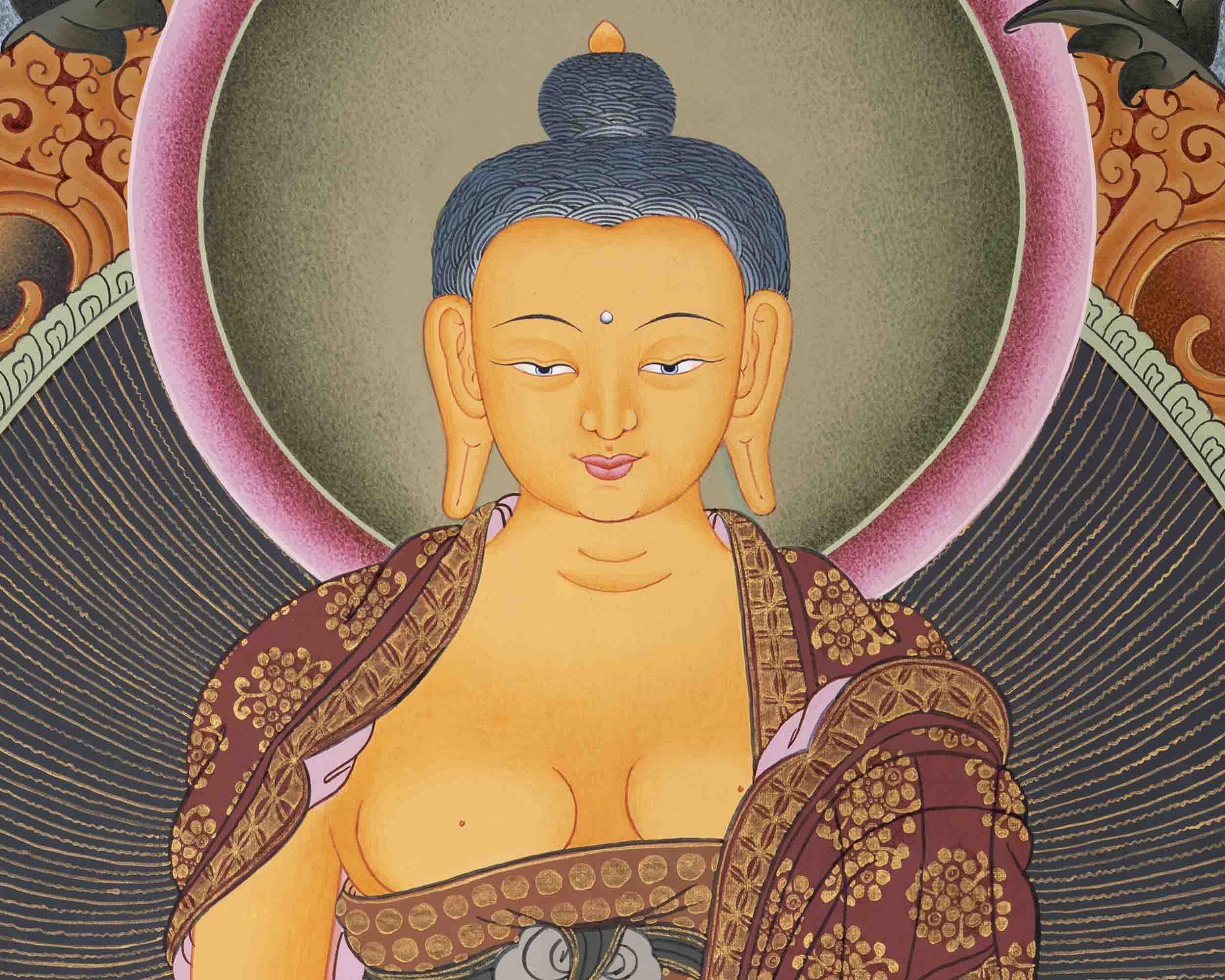 Shakyamuni Buddha Thangka | Yoga Meditation Canvas Art