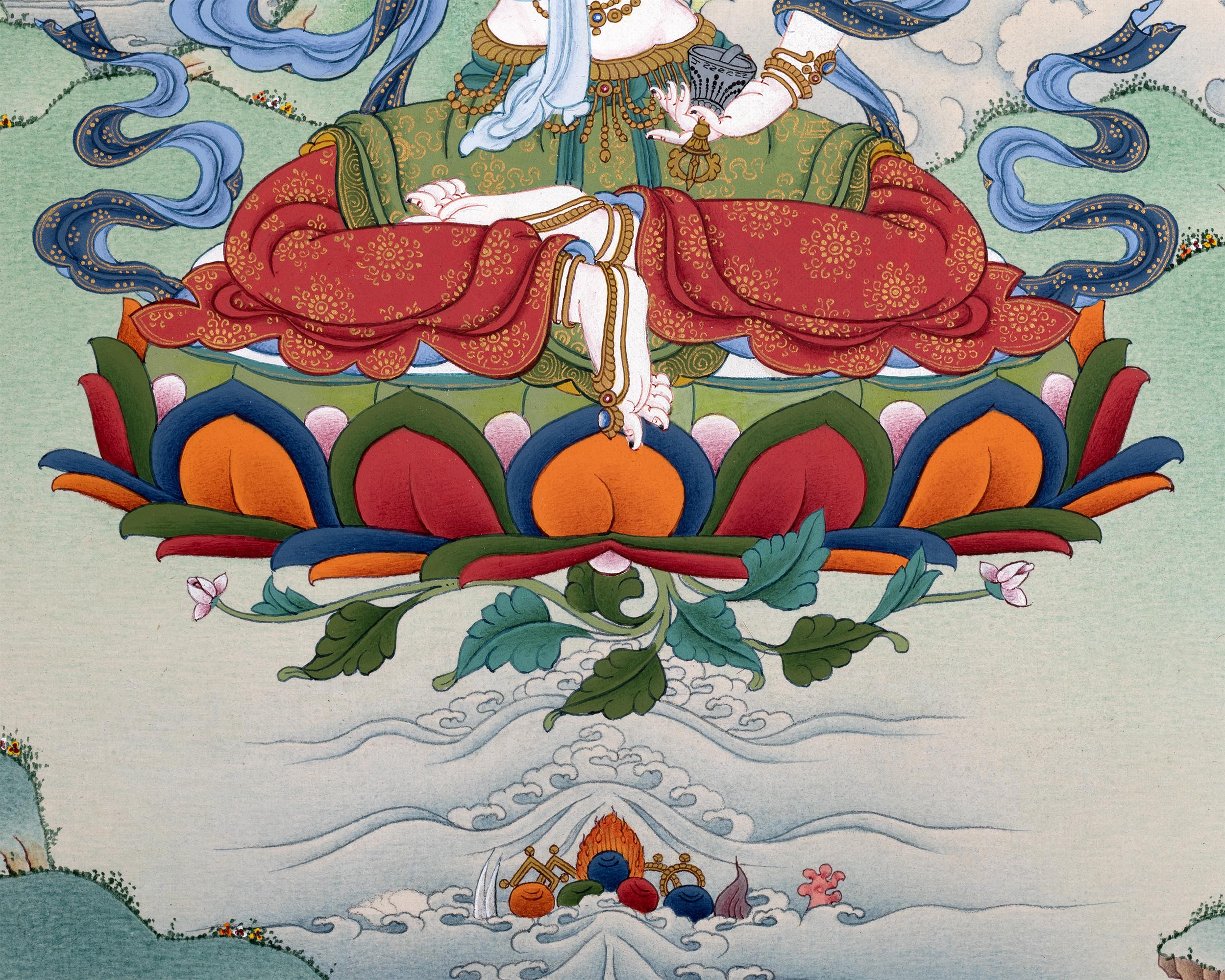 Vajrasattva Thangka | Dorje Sempa | Tibetan Buddhist Art