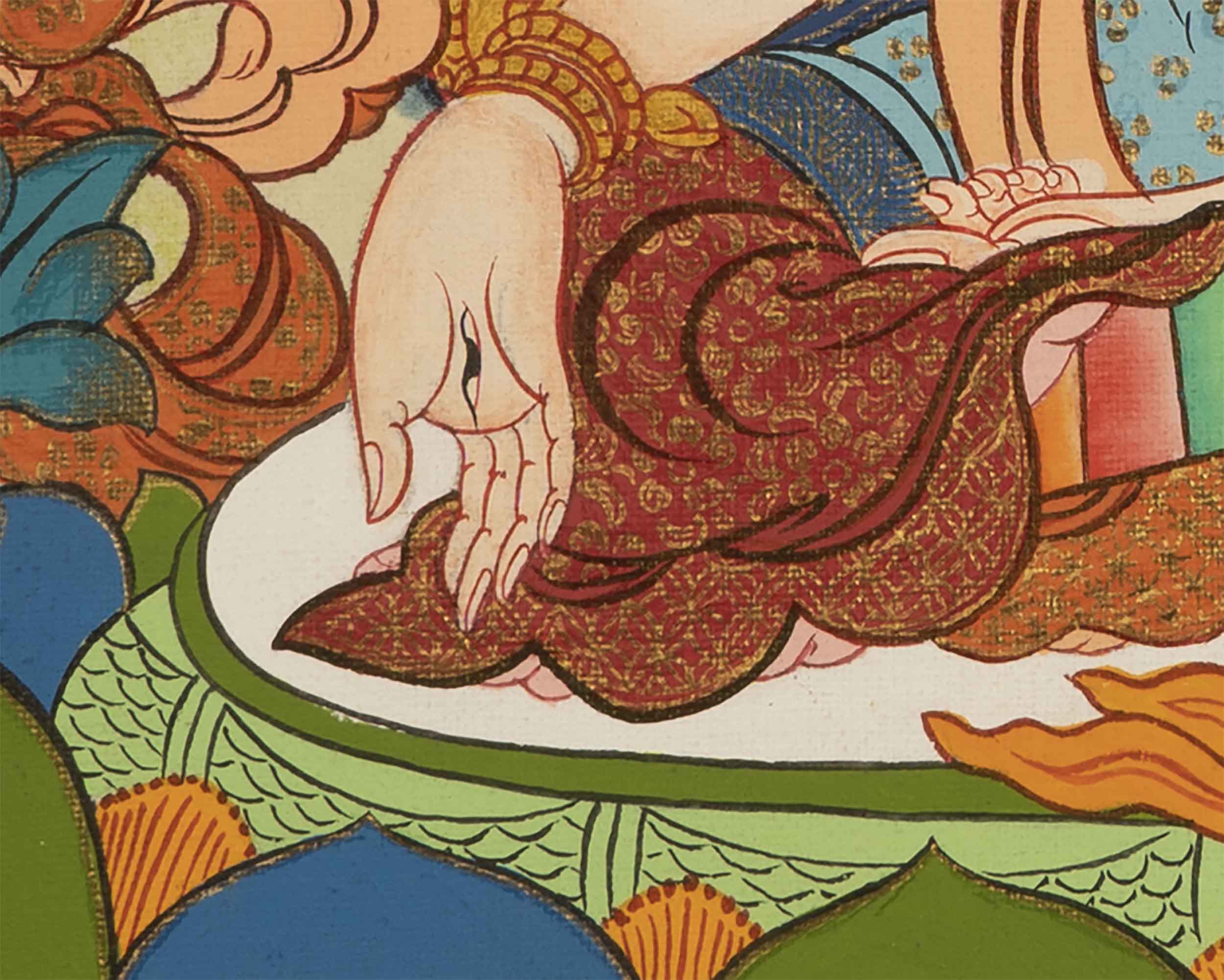 Handpainted White Tara | Tibetan Buddhist Art