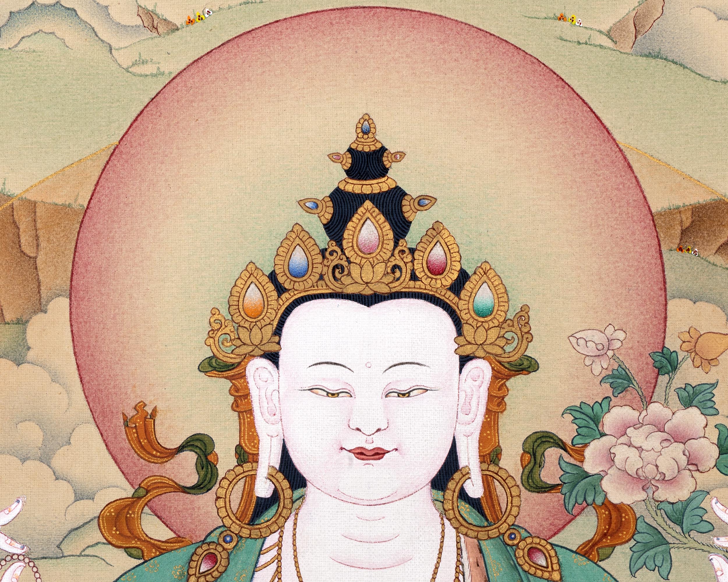 Chenrezig Thangka | Avalokiteshvara | Tibetan Karma Gadri Art