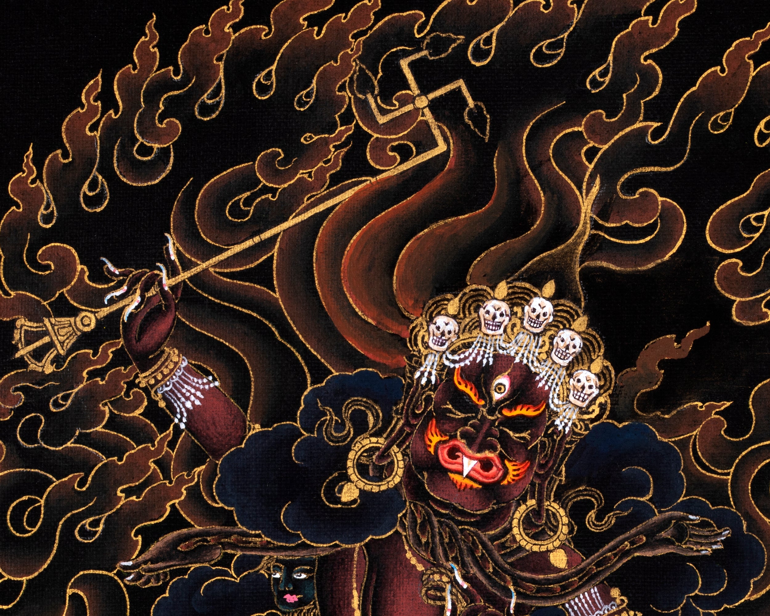Ekajati Thangka | Tibetan Buddhist Painting | Hand Painted in 24K Gold
