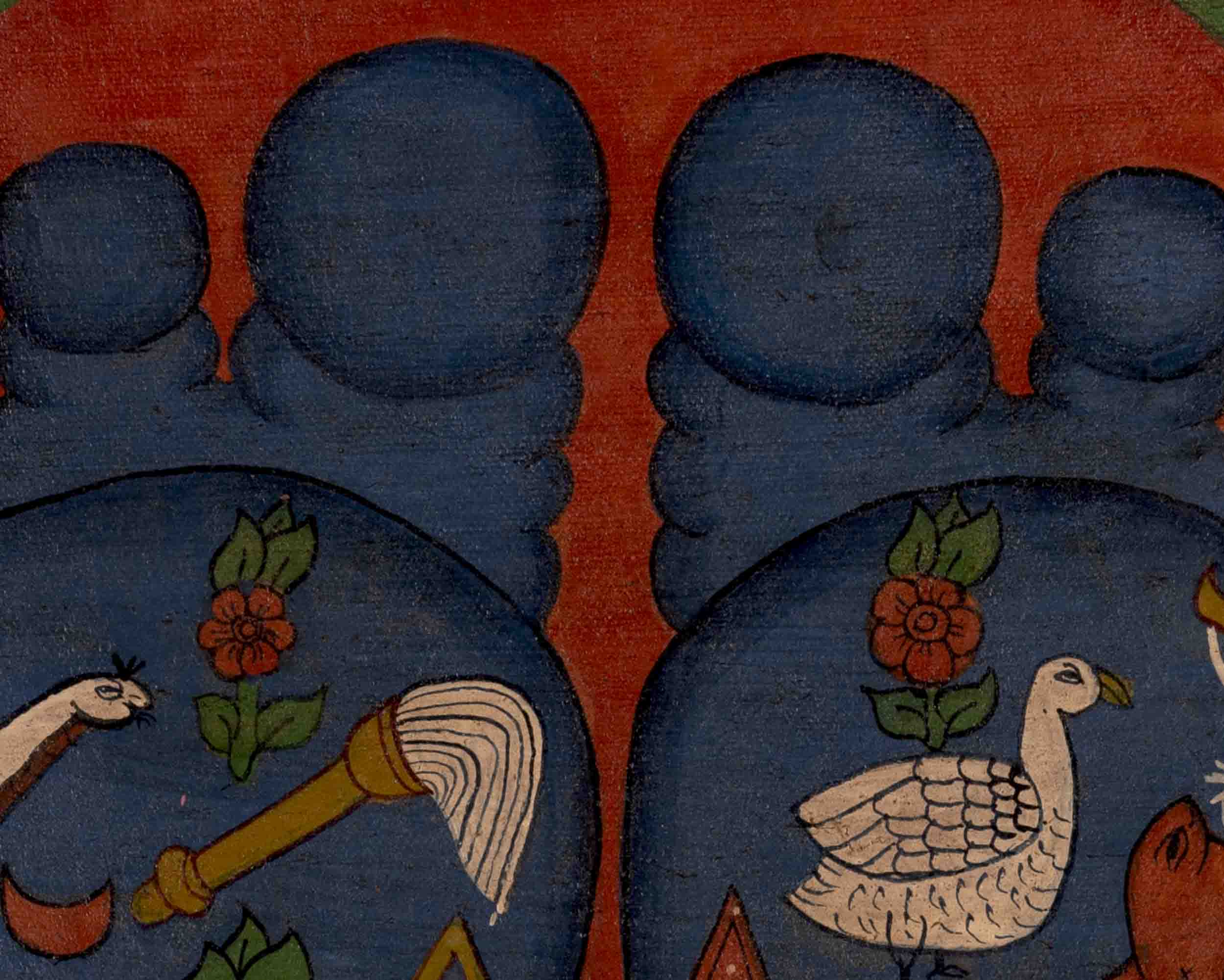 Buddha's Feet Thangka | Laden with Auspicious Signs | Religious Wall Decors