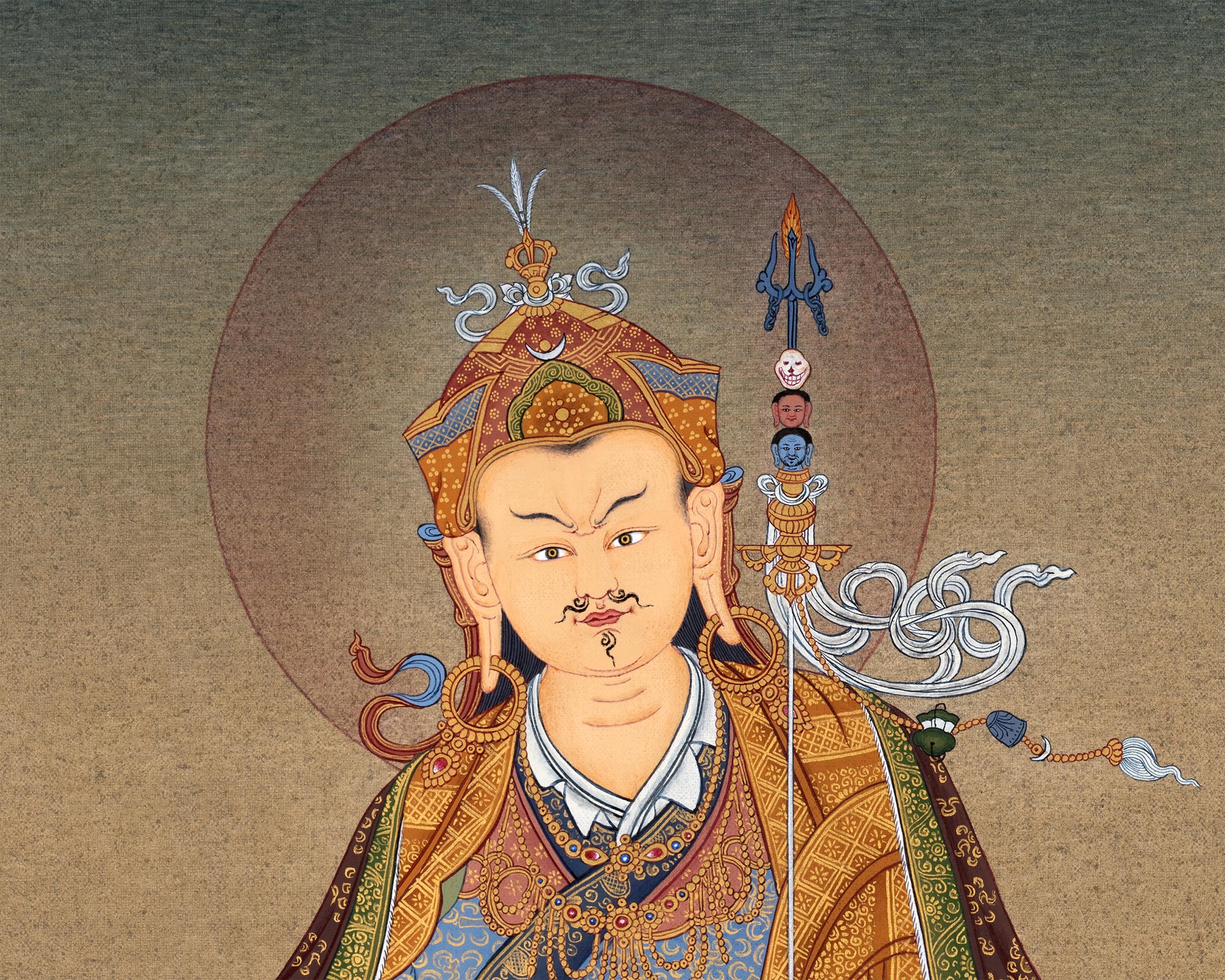 Master Padmasambhava | Lotus Born Guru Thangka | Handmade Painting