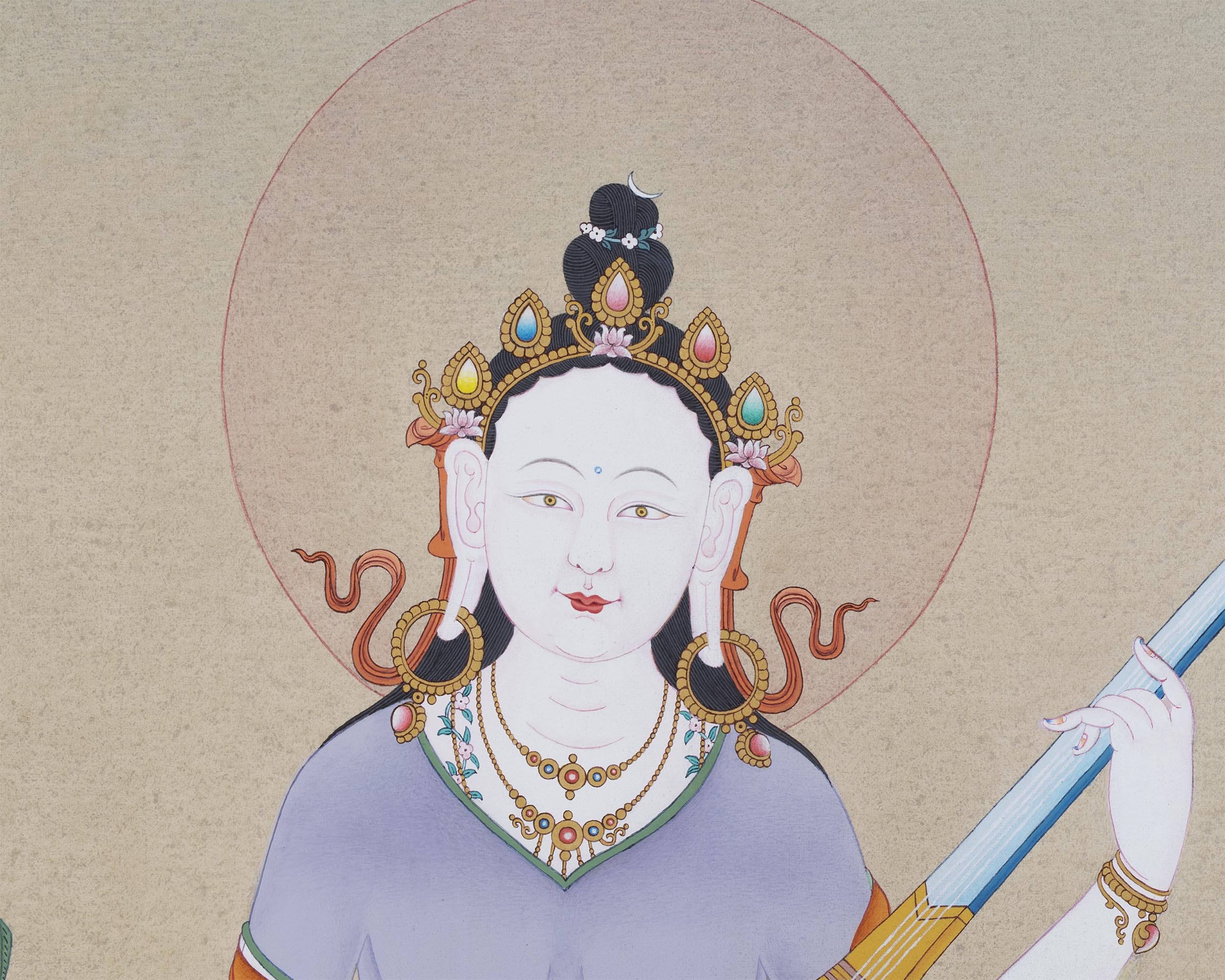Saraswati Goddess | Deity Of Wisdom | Thangka Art