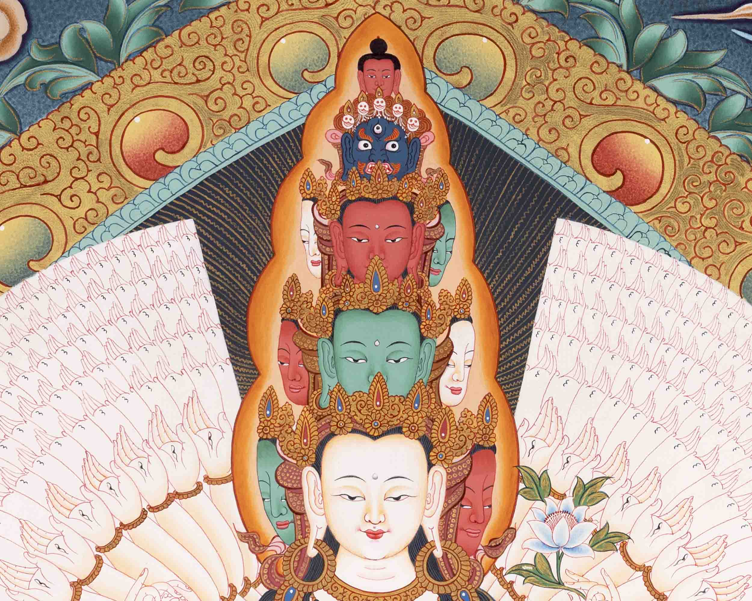1000 Armed Avalokiteshvara Thangka | Religious Wall Decors