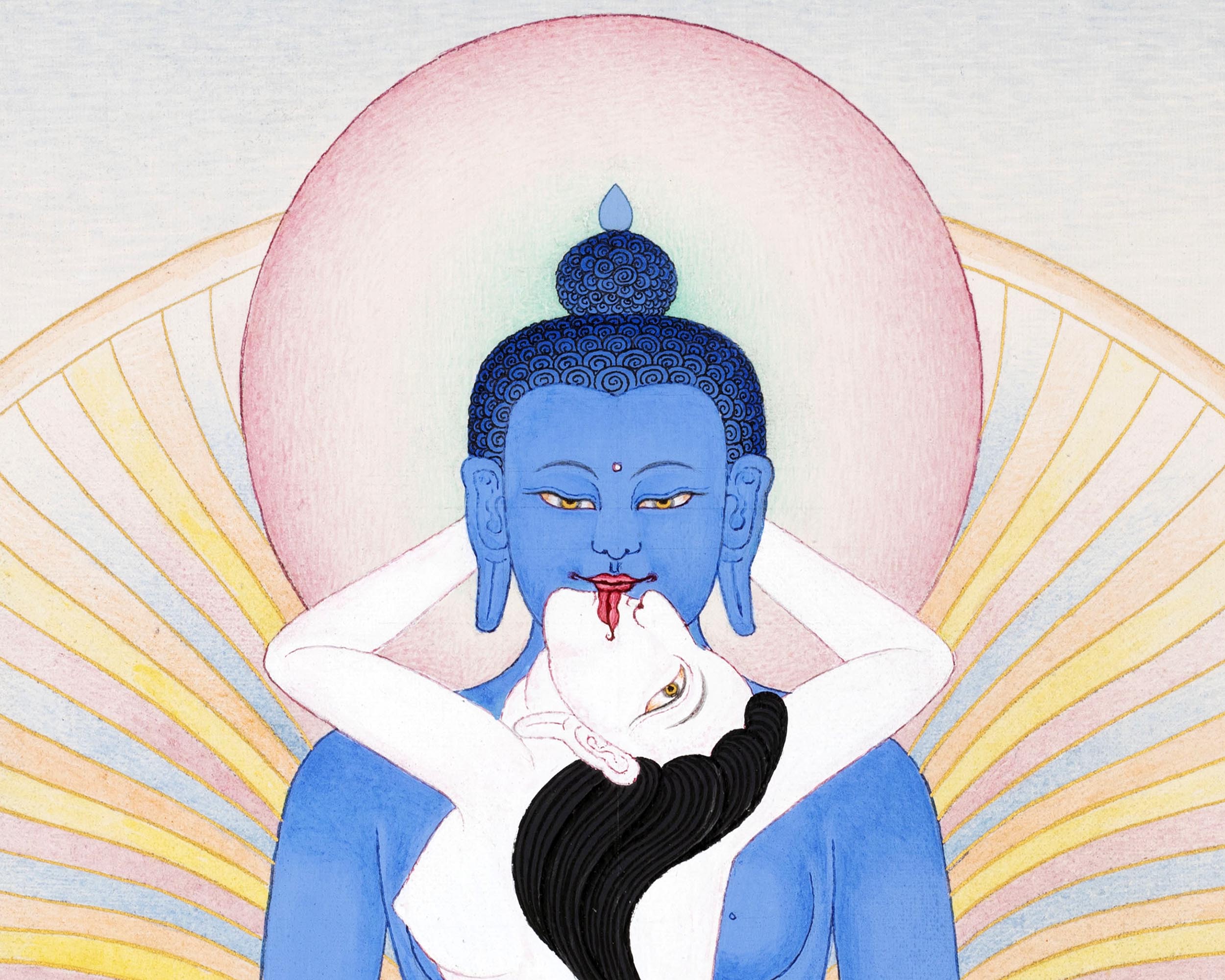 Samantabhadra with Consort | Traditionally Hand Painted Buddhist Thangka