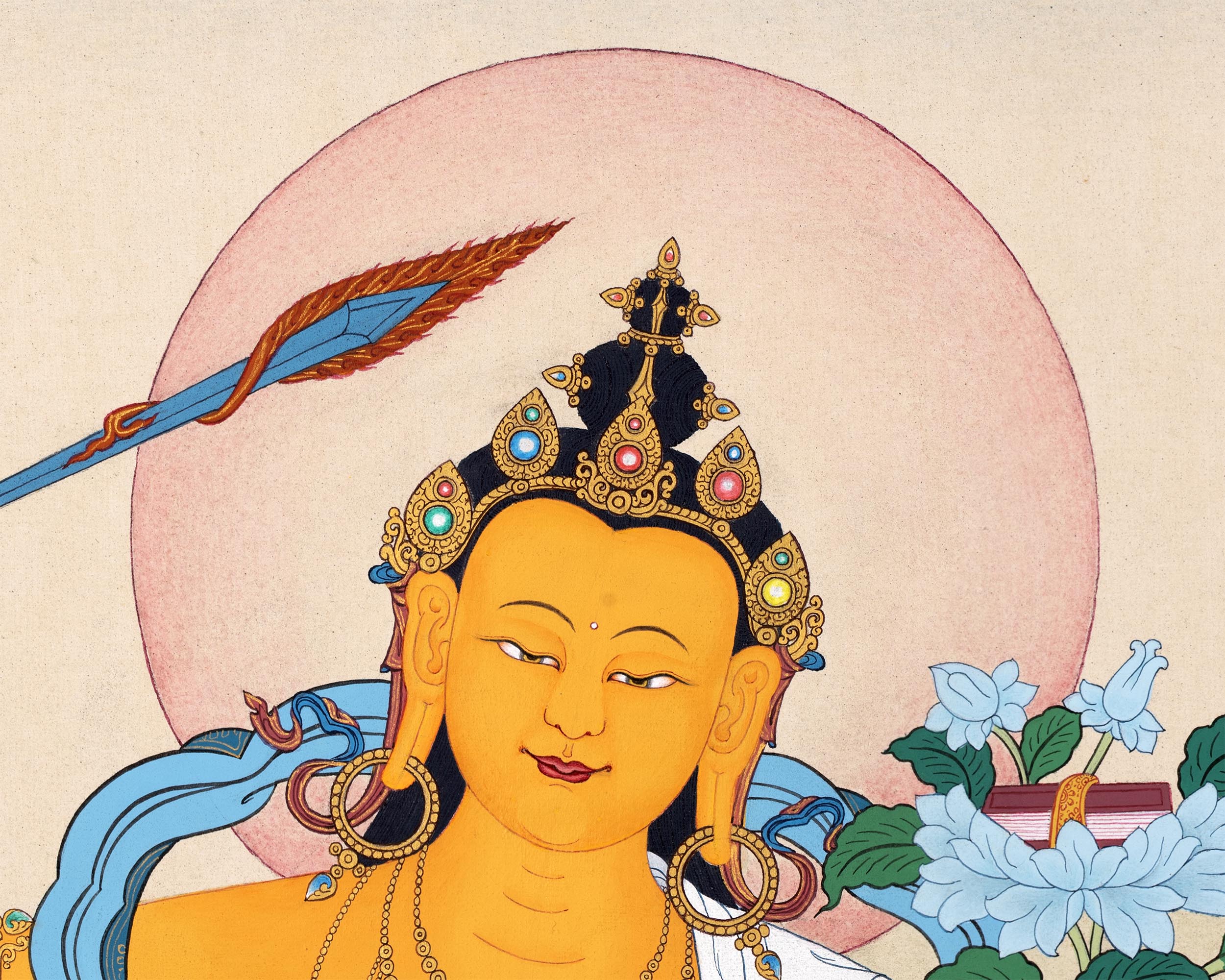 Manjushree | Bodhisattva Thangka | Traditionally Hand-painted Buddhist Art
