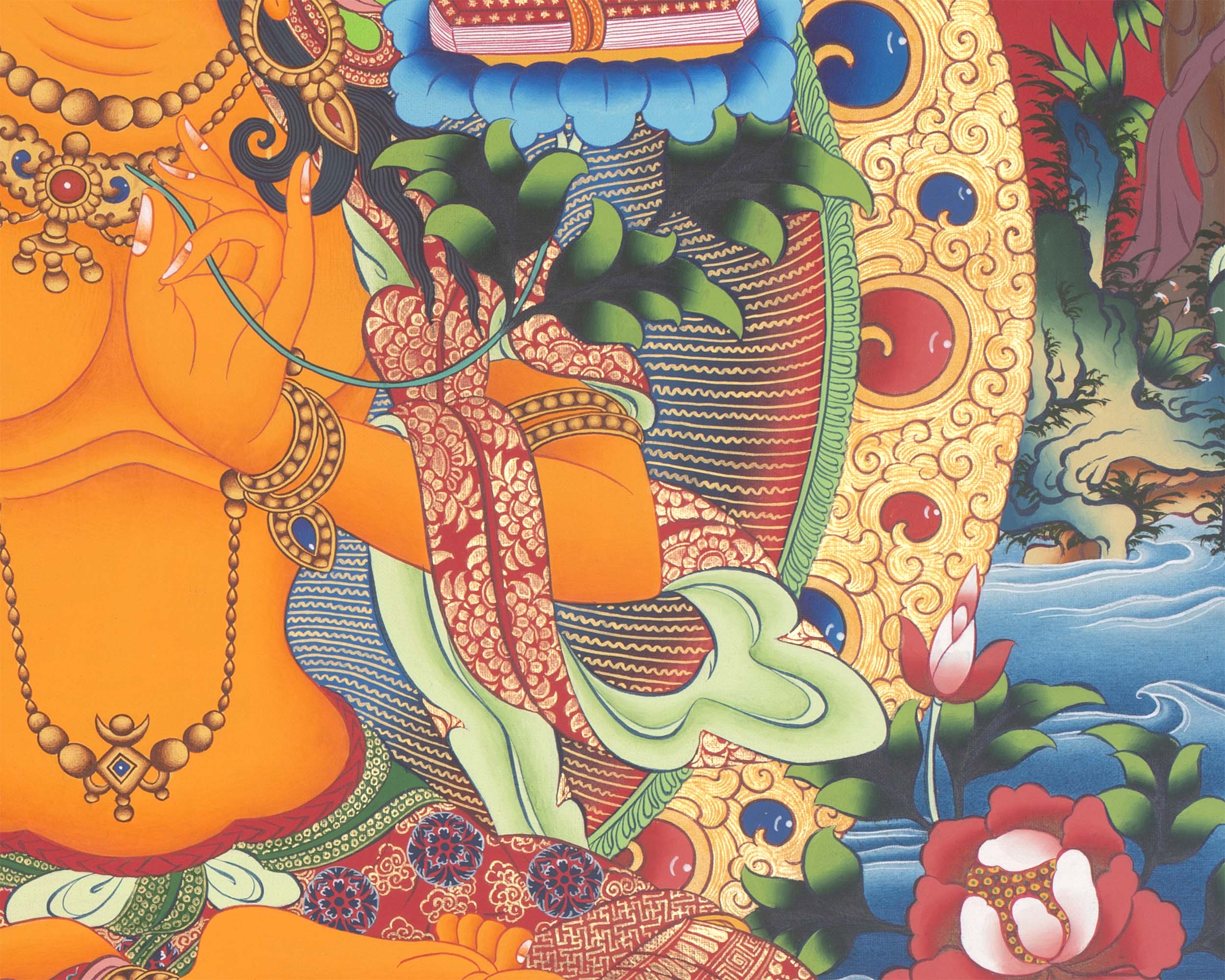 Buddhist Manjushri Print | Traditional Wall Hanging Thangka