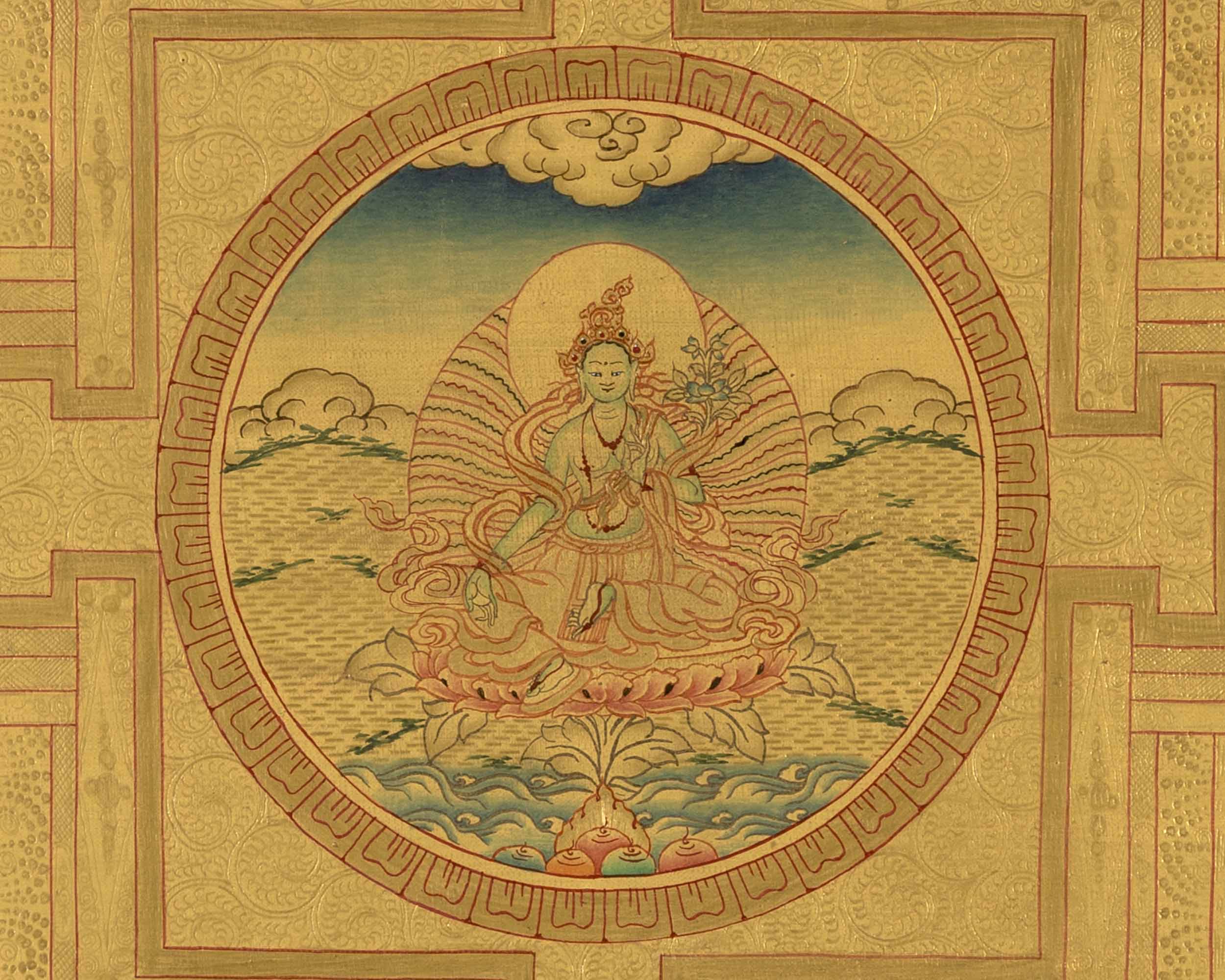 Green Tara Mandala |Tara Goddess Thangka