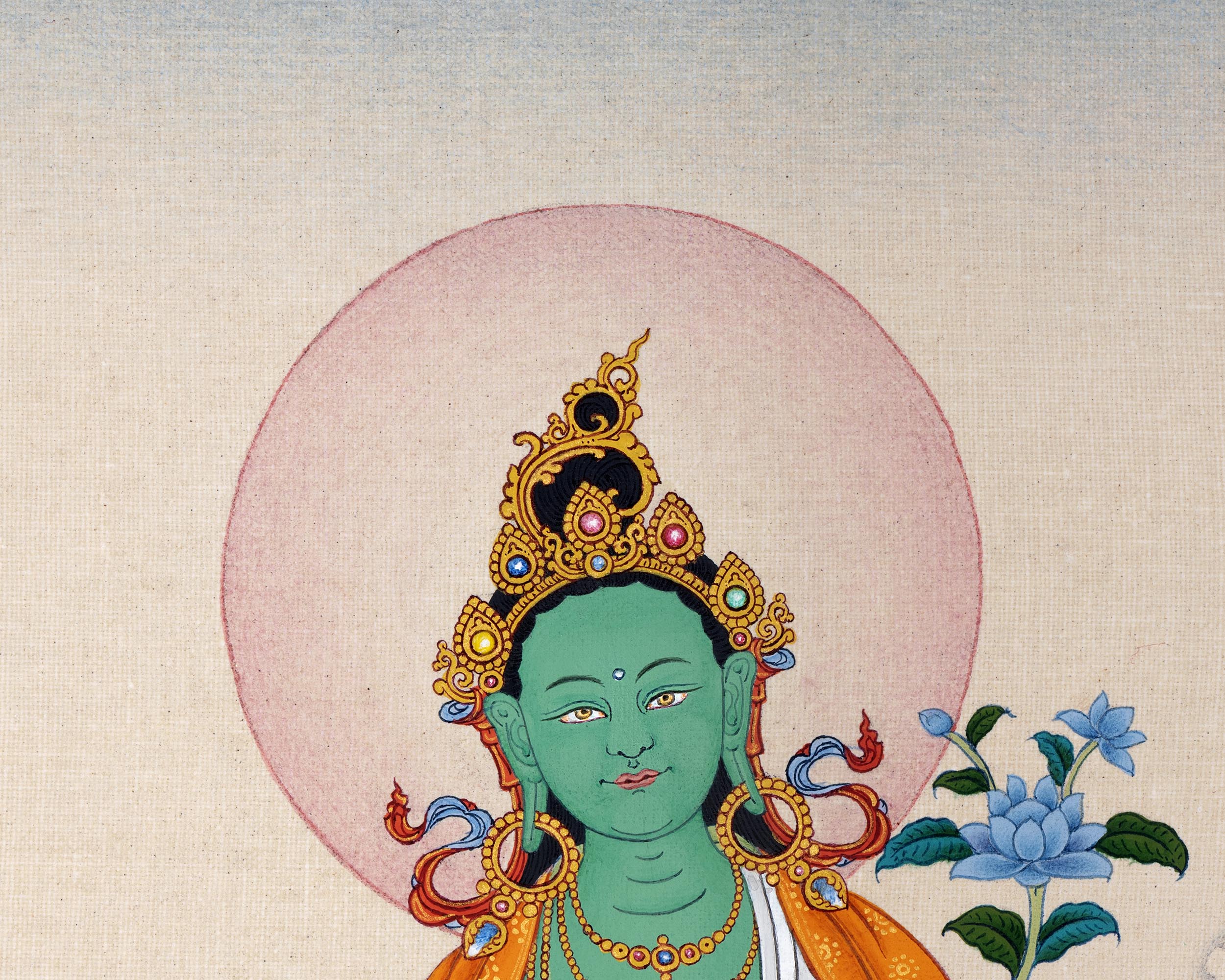 Green Tara | Female Buddha | Tibetan Buddhist Thangka