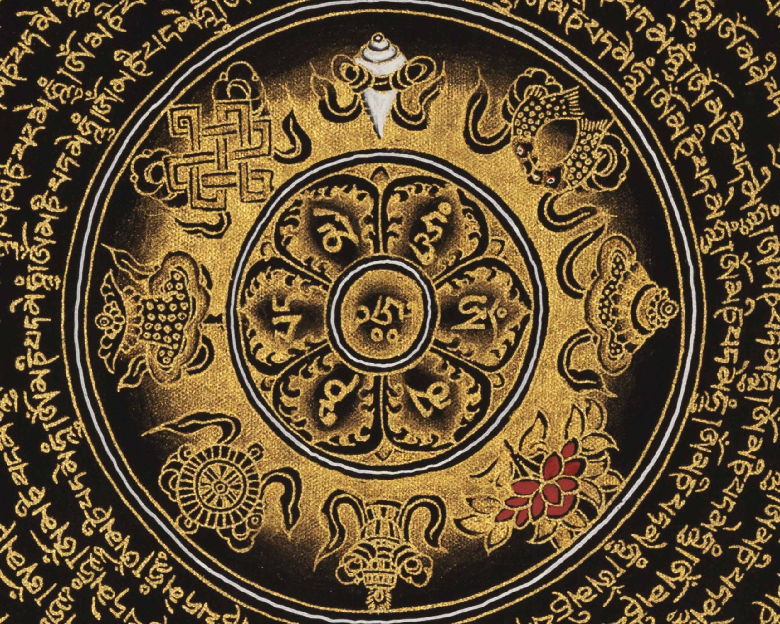 Auspicious Mantra Mandala | Traditional Thangka | Wall Decoration