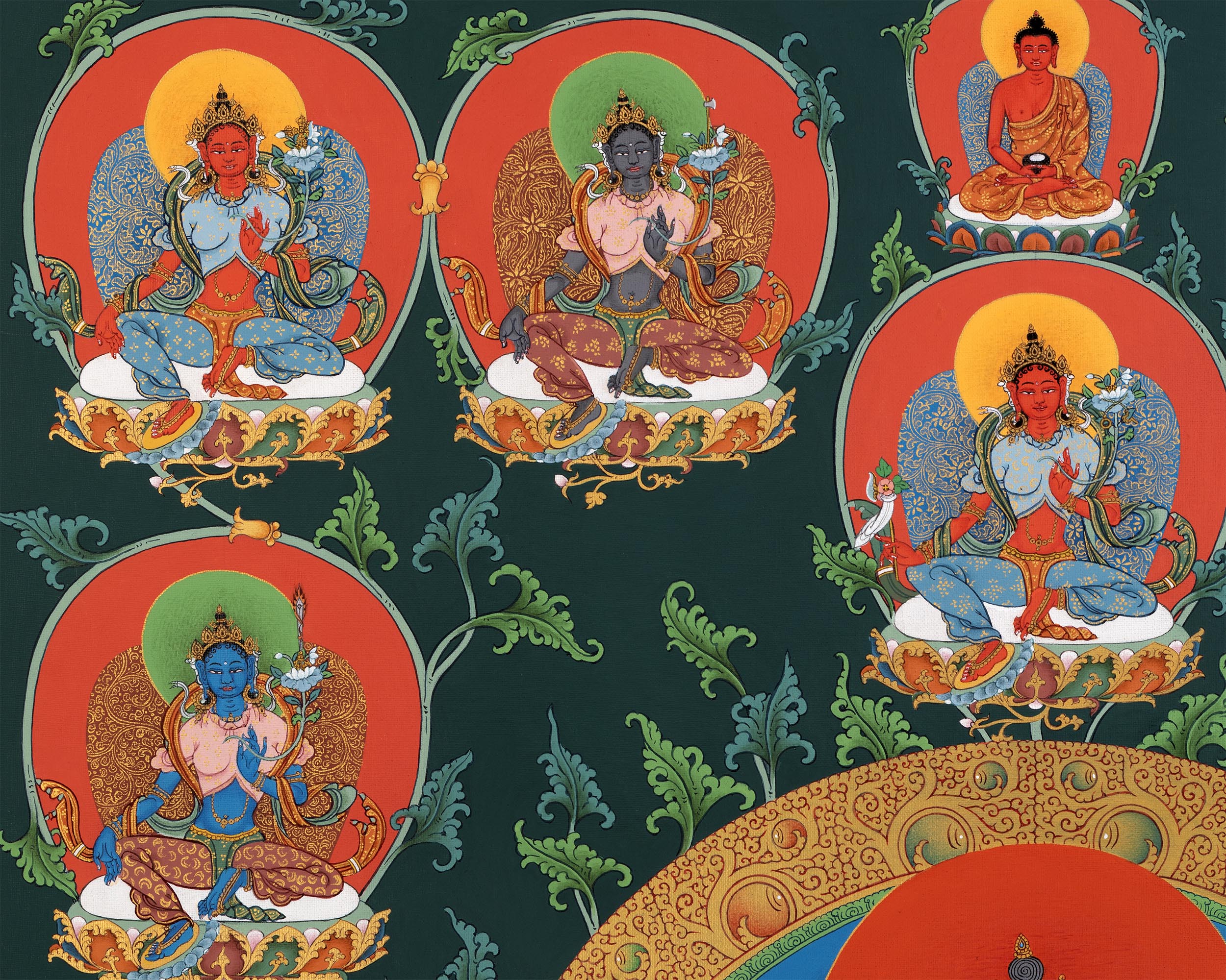 21 Tara Thangka Print | The Mother Bodhisattva Drolma | High Quality Canvas Print