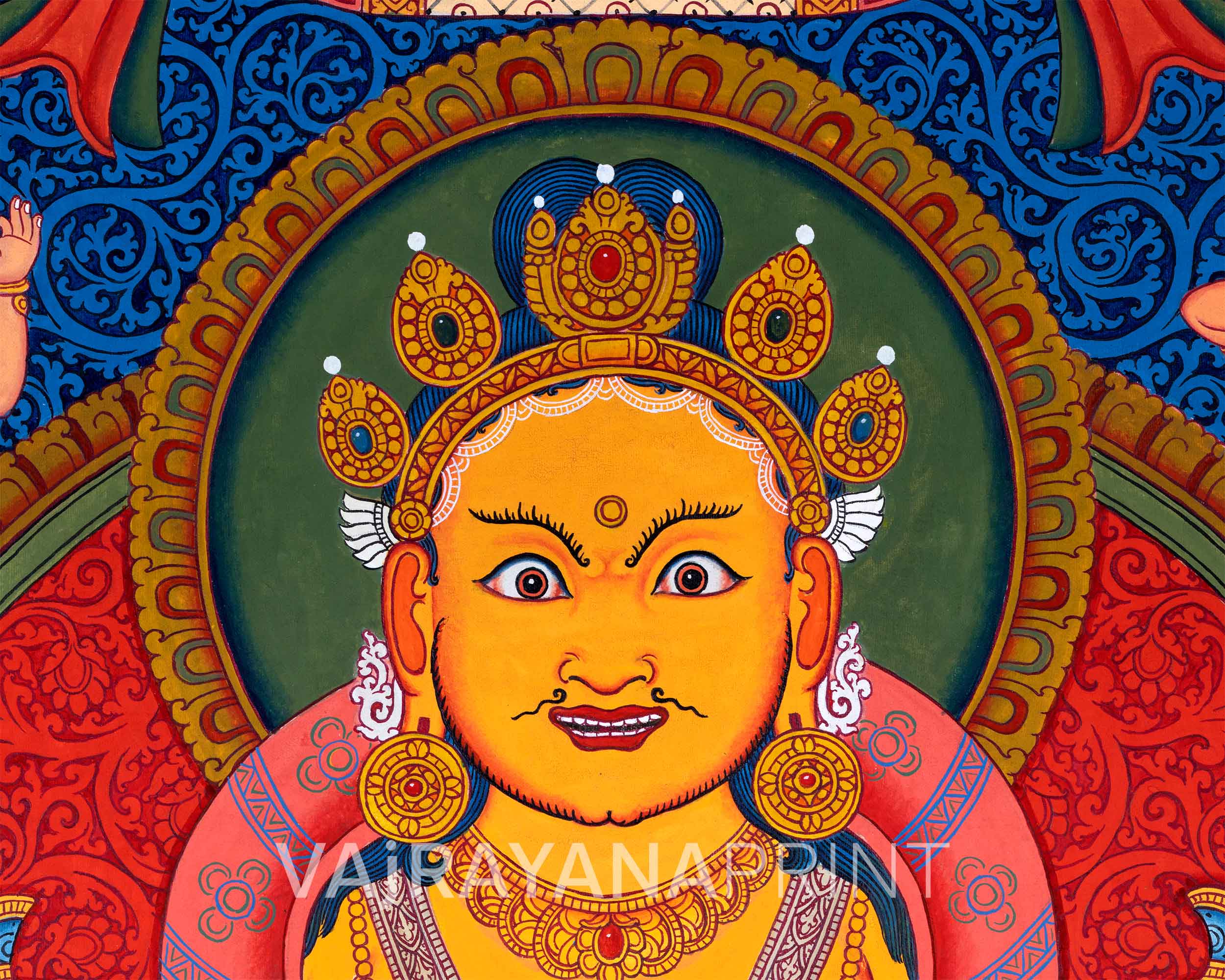 High-Quality Giclee Canvas Art For Jambhala Practice | Traditional Deity Of Weatlh & Prosperity
