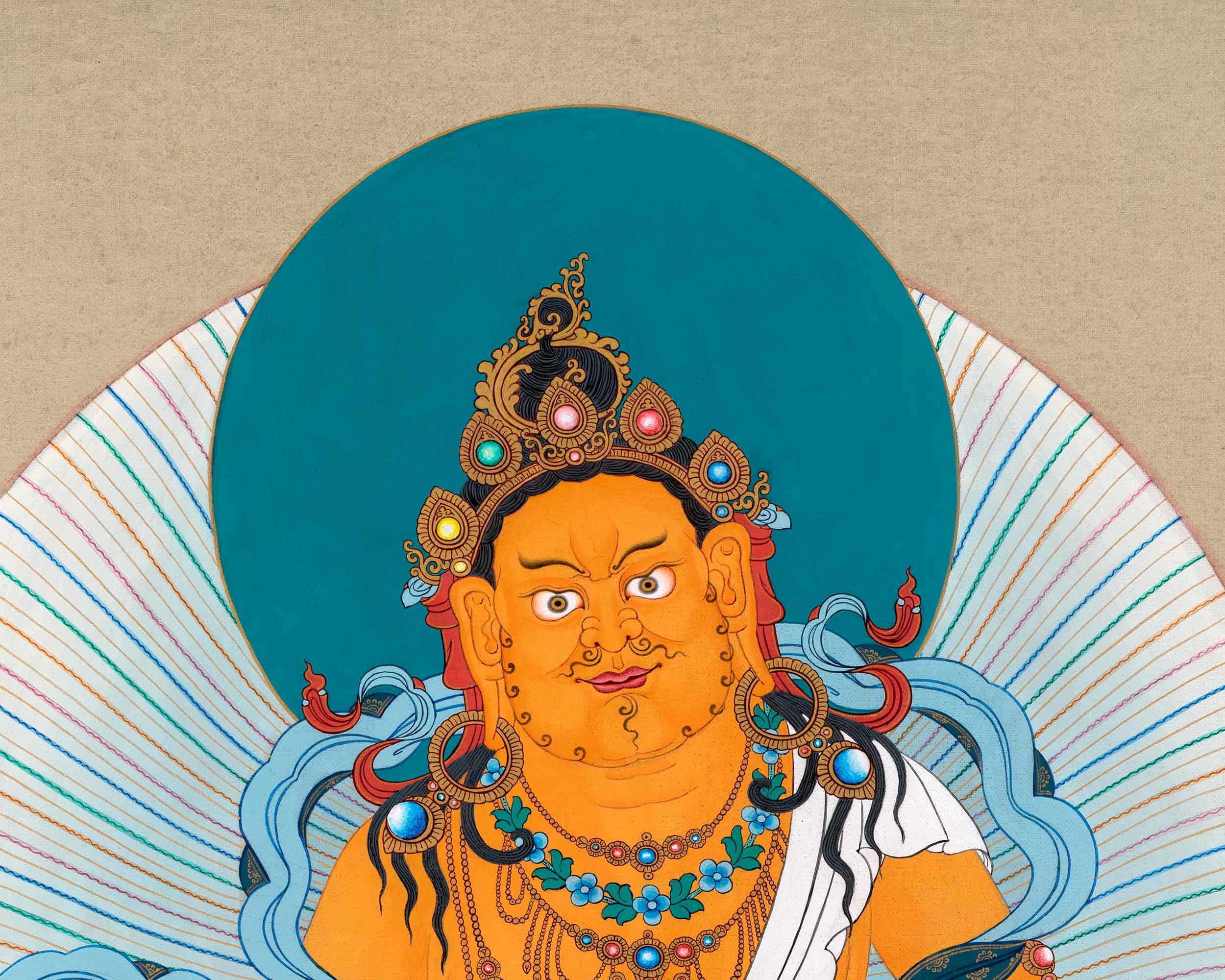 Dzambhala Tibetan Thangka | Traditionally Hand Painted Art