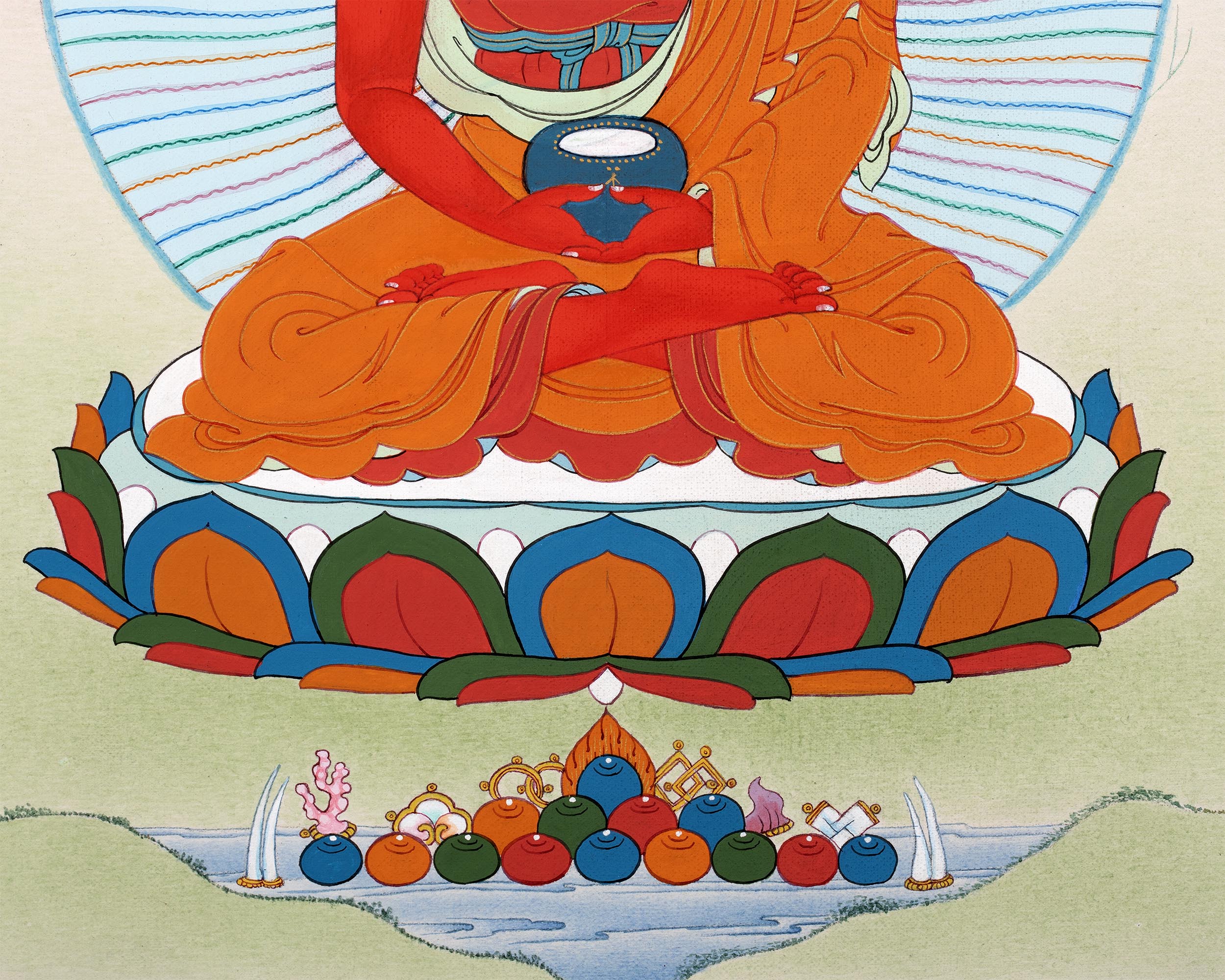 Buddha Amitabha Thangka | Tibetan Hand Painted Art