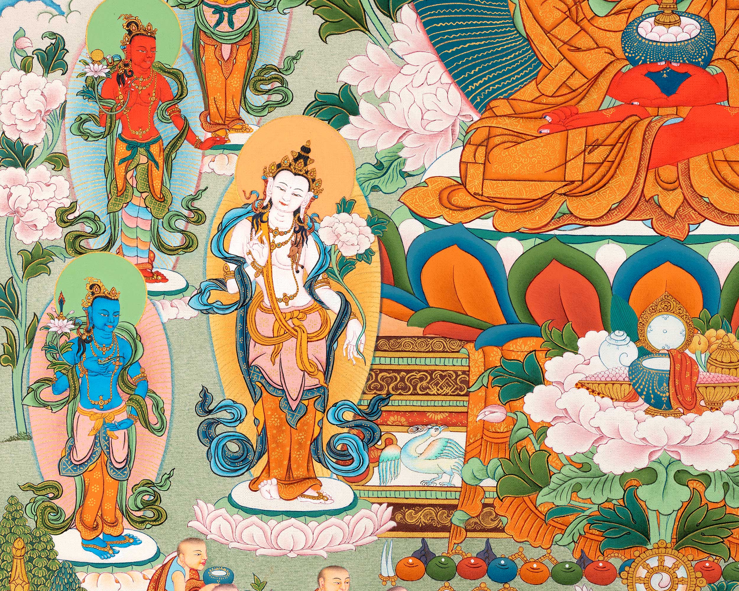 Buddha Amitabha Canvas Thangka Print | Pure Land | High-Quality Giclee Canvas
