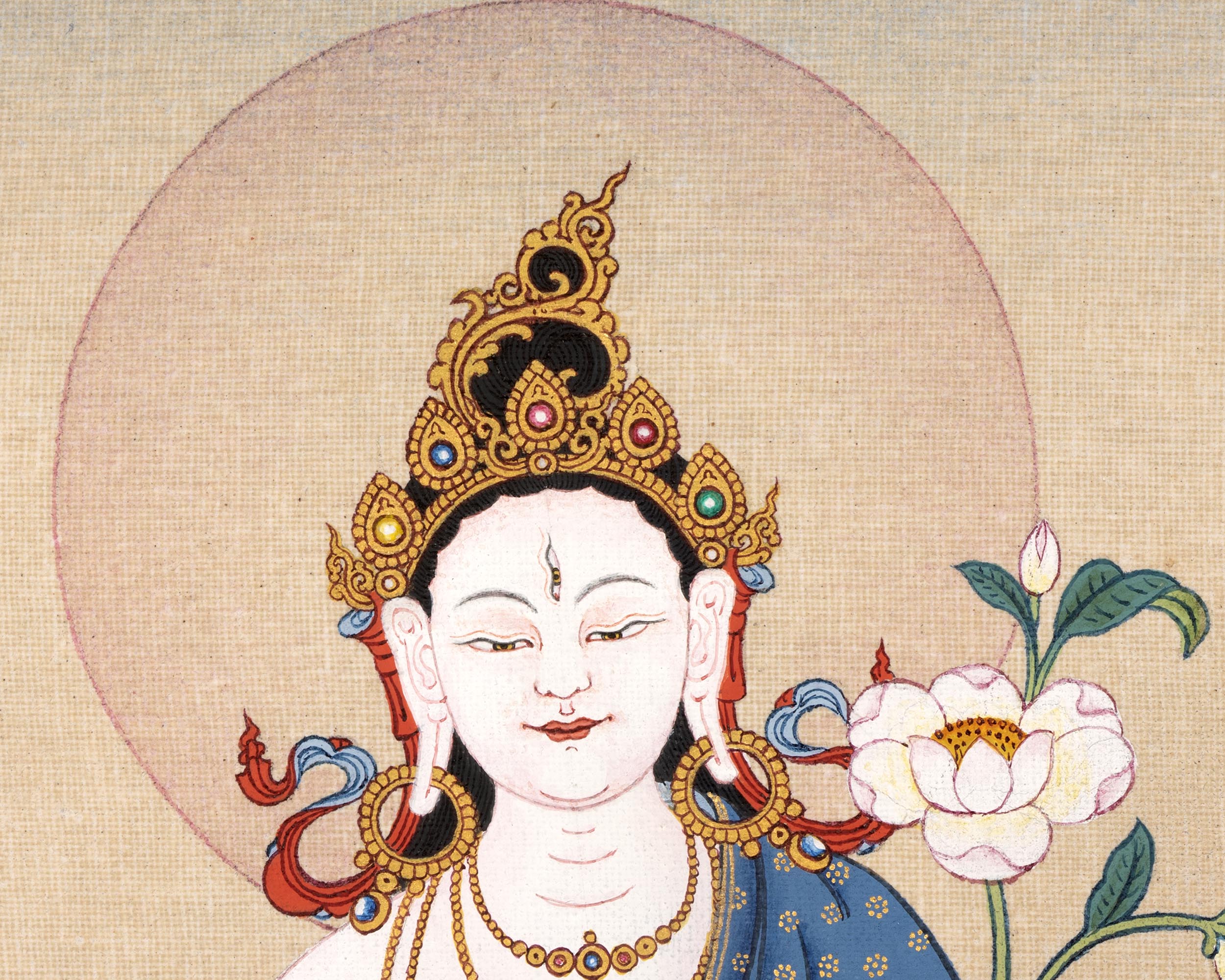 White Tara Traditional Painting | White Tara Thangka
