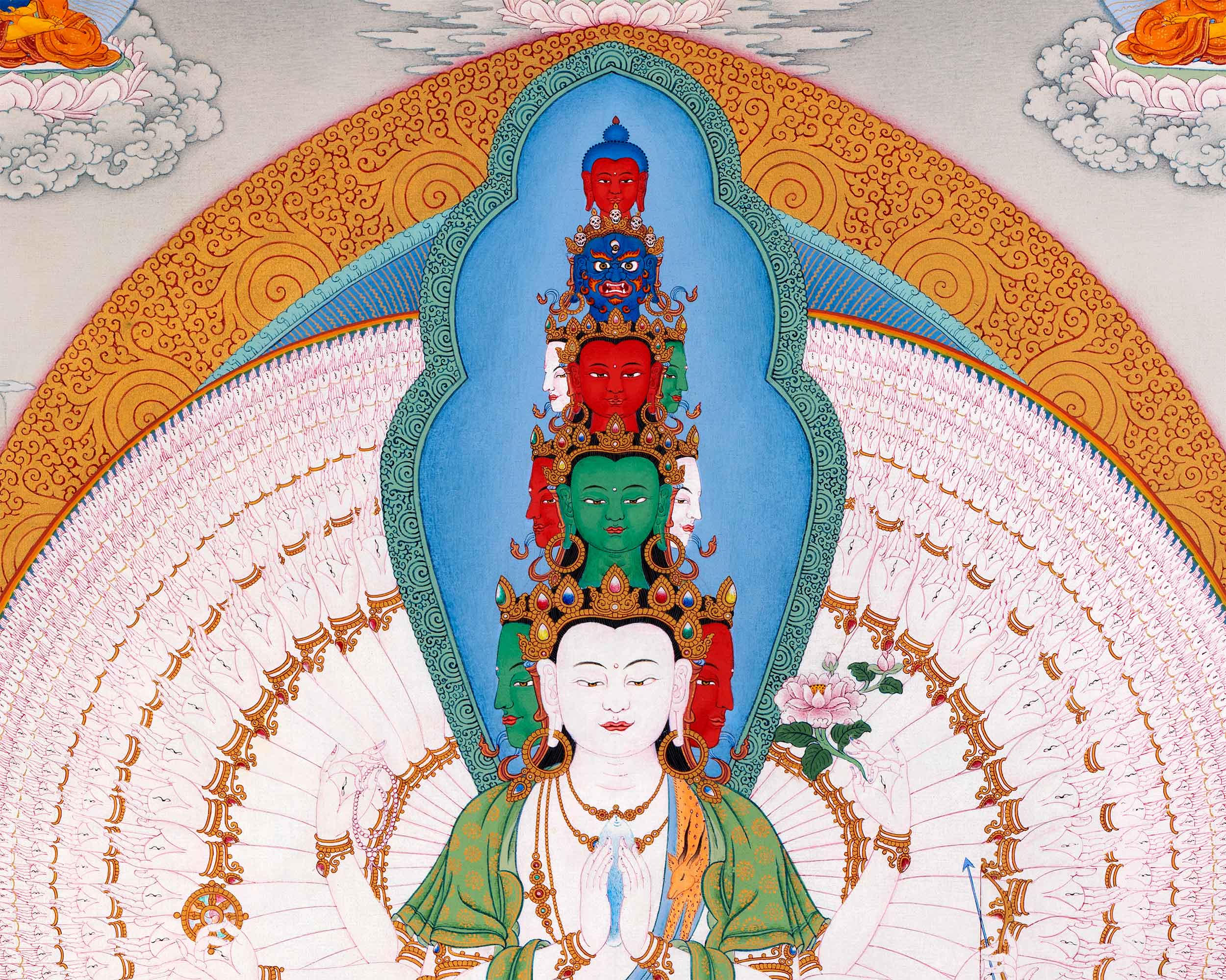 1000 Armed Chenrezig Avalokiteshvara Thangka | Tibetan Buddhist Art
