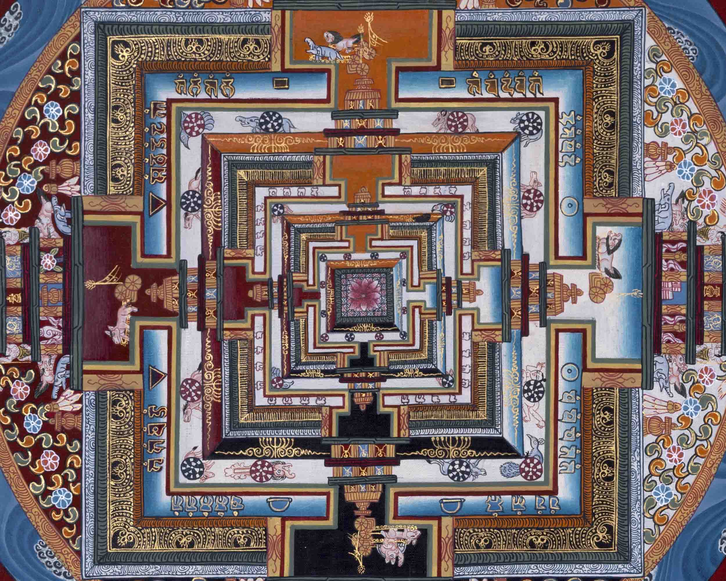 Kalachakra Mandala Thangka | Traditional Tibetan Artwork | Wall Decors