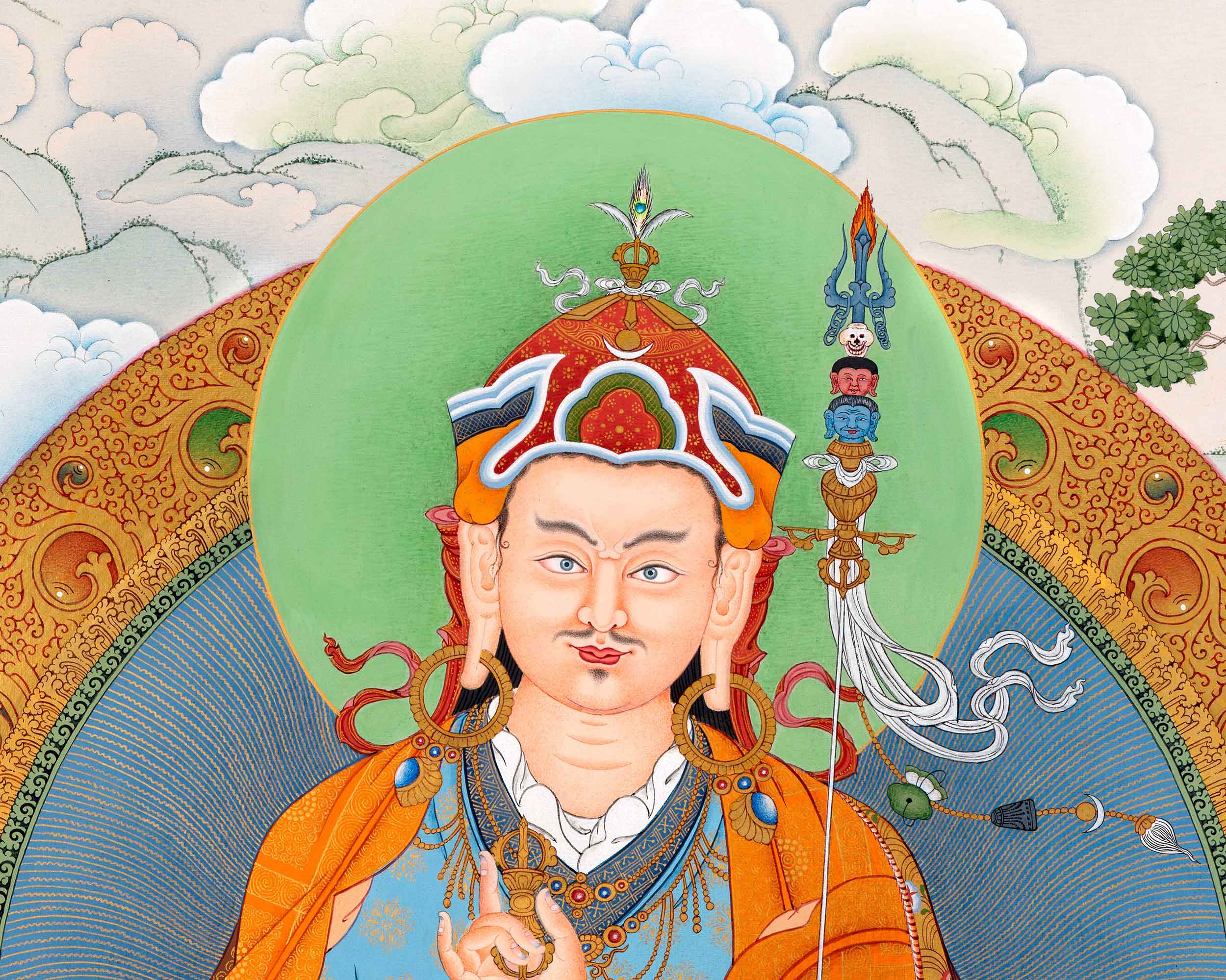 Guru Rinpoche Print Thangka | Tibetan Canvas Print