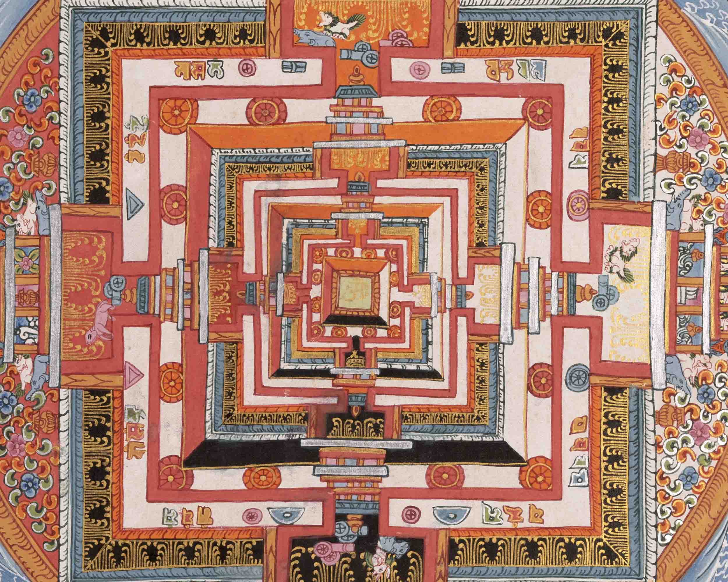 Traditional Kalachakra Mandala | Tibetan Thangka | Wall Decors