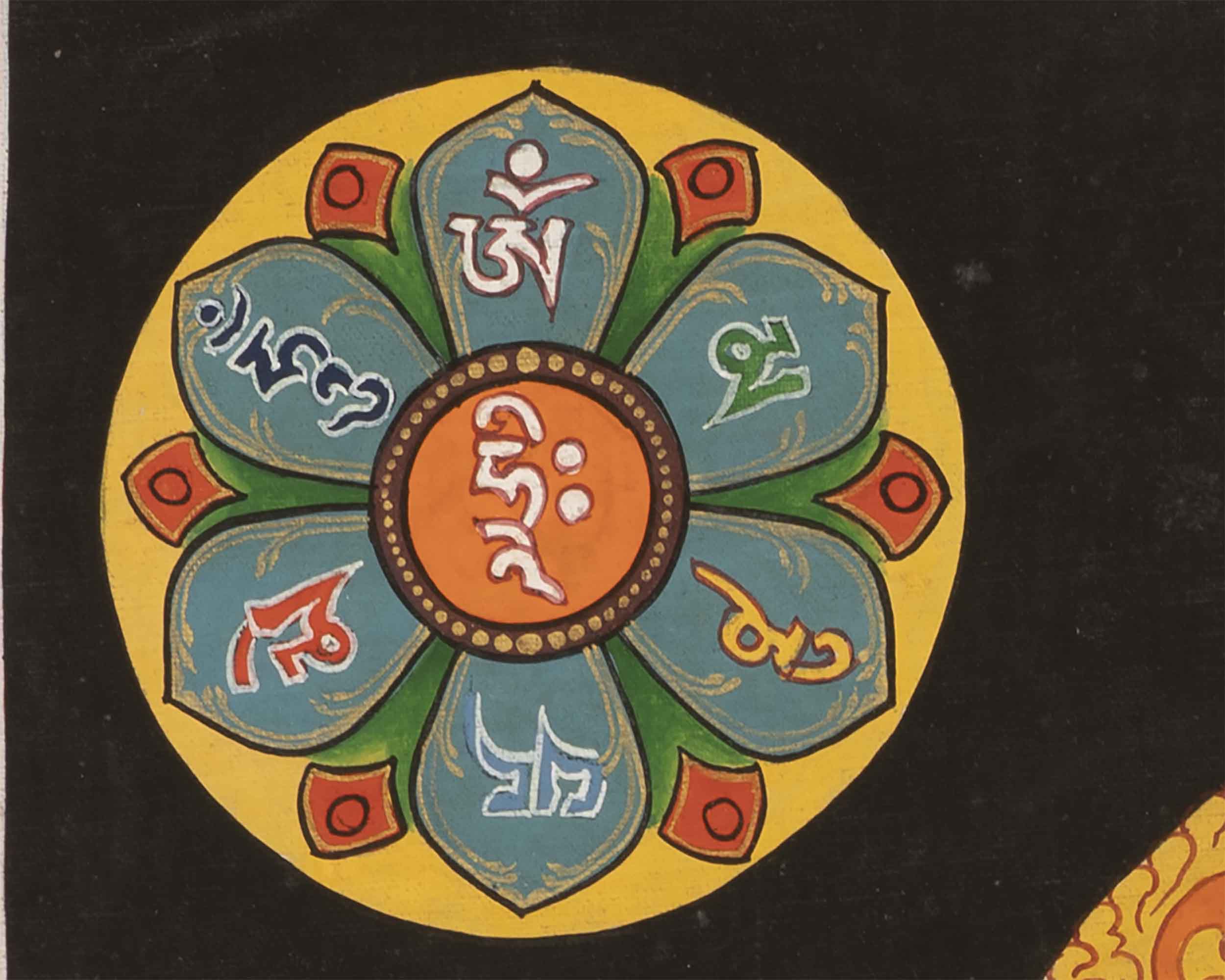 Eight Auspicious Symbol Thangka | Religious Mantra Art