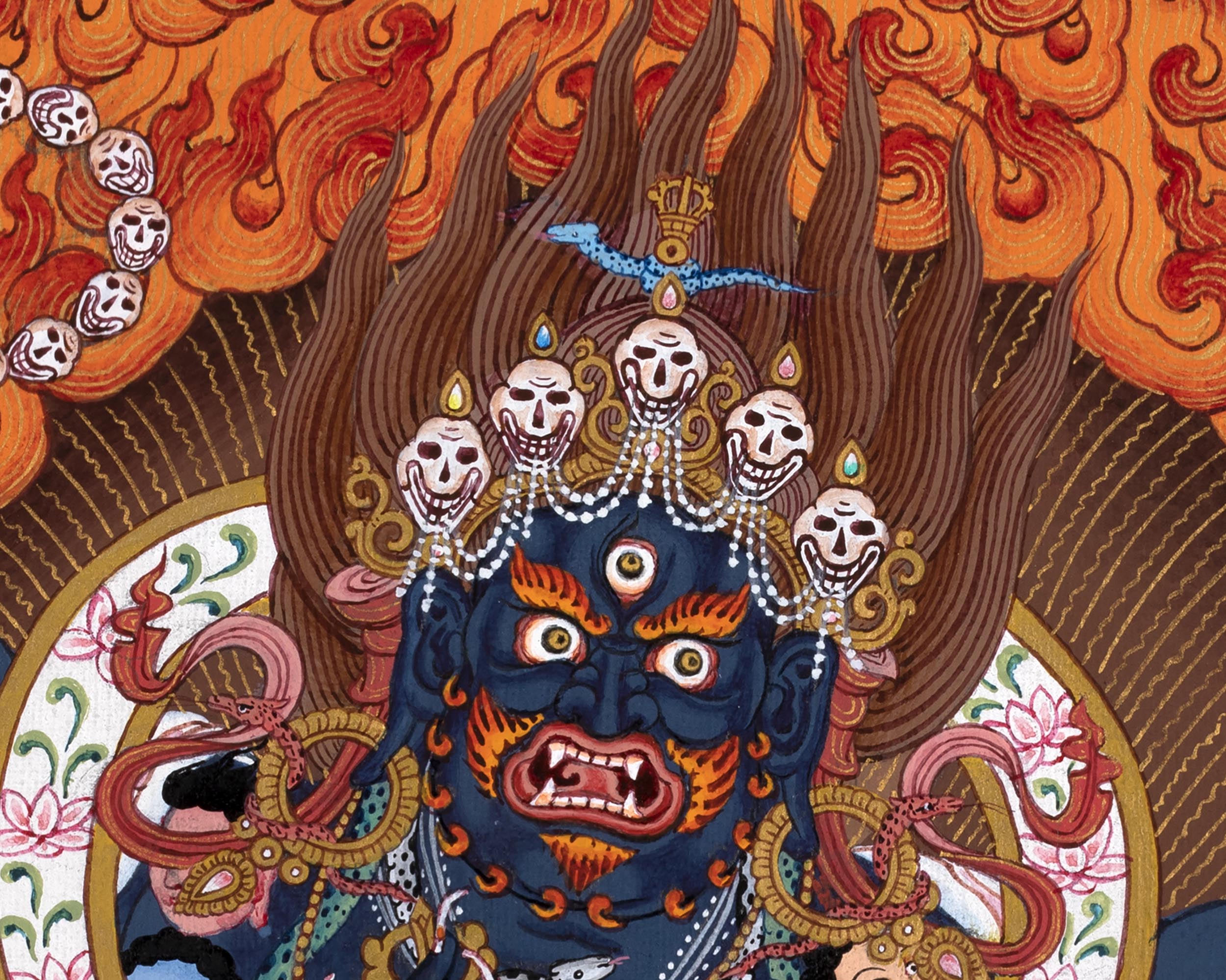 Mahakala Thangka | Six Armed Shangpa Kagyu Painting