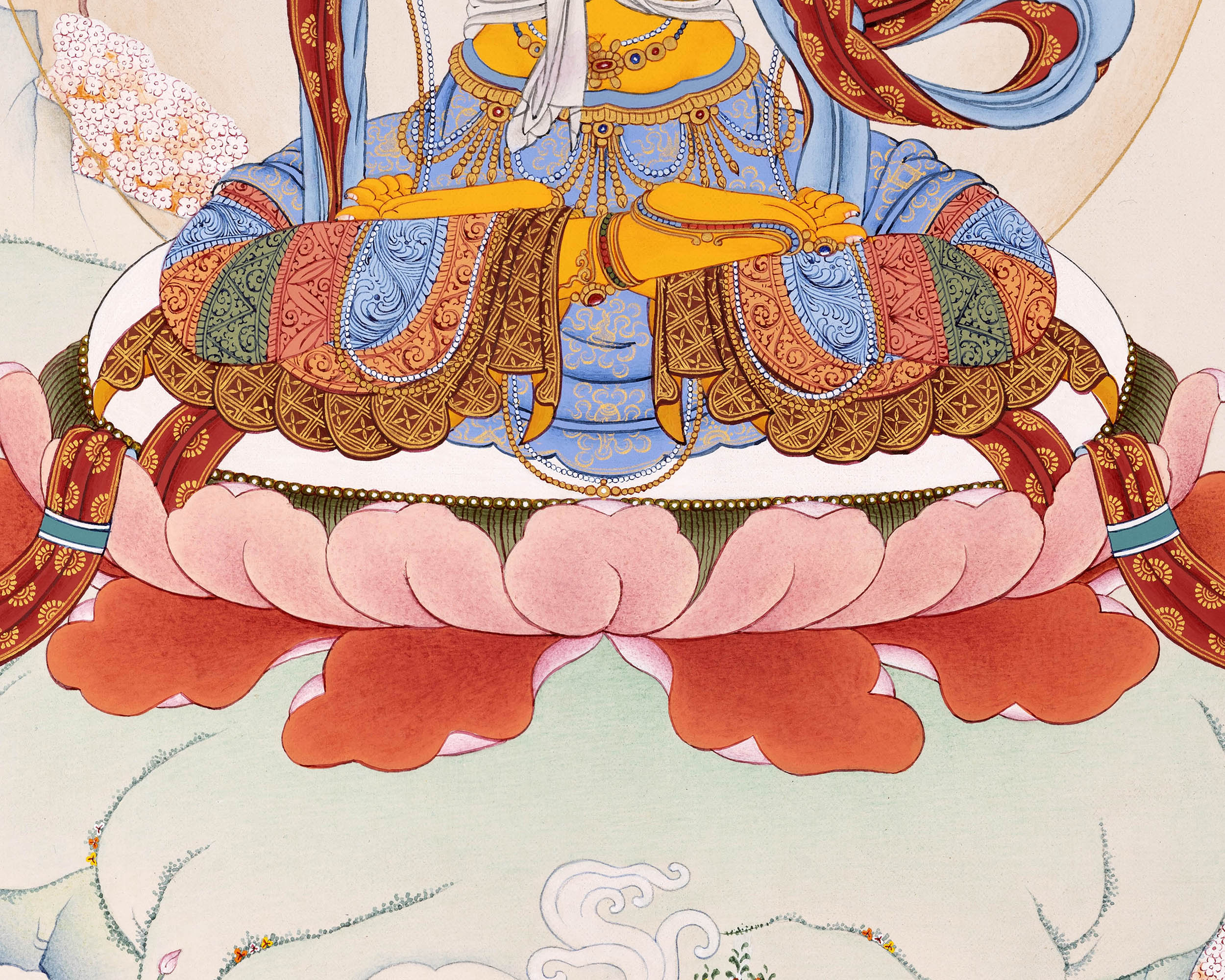 Wisdom Buddha Manjushri, Tibetan Thangka Art