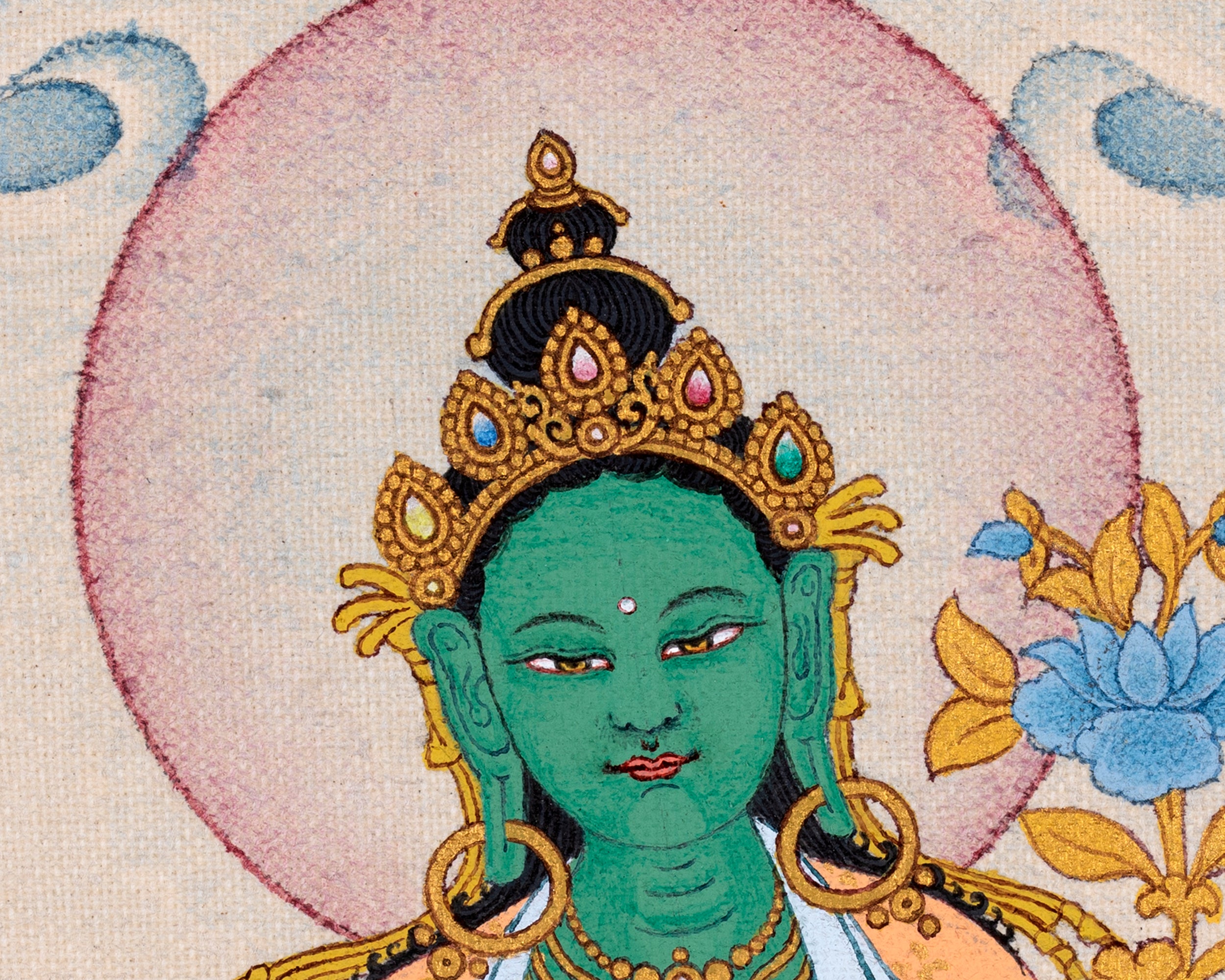 Green Tara Thangka | Hand Painted Tara | Tibetan Painting
