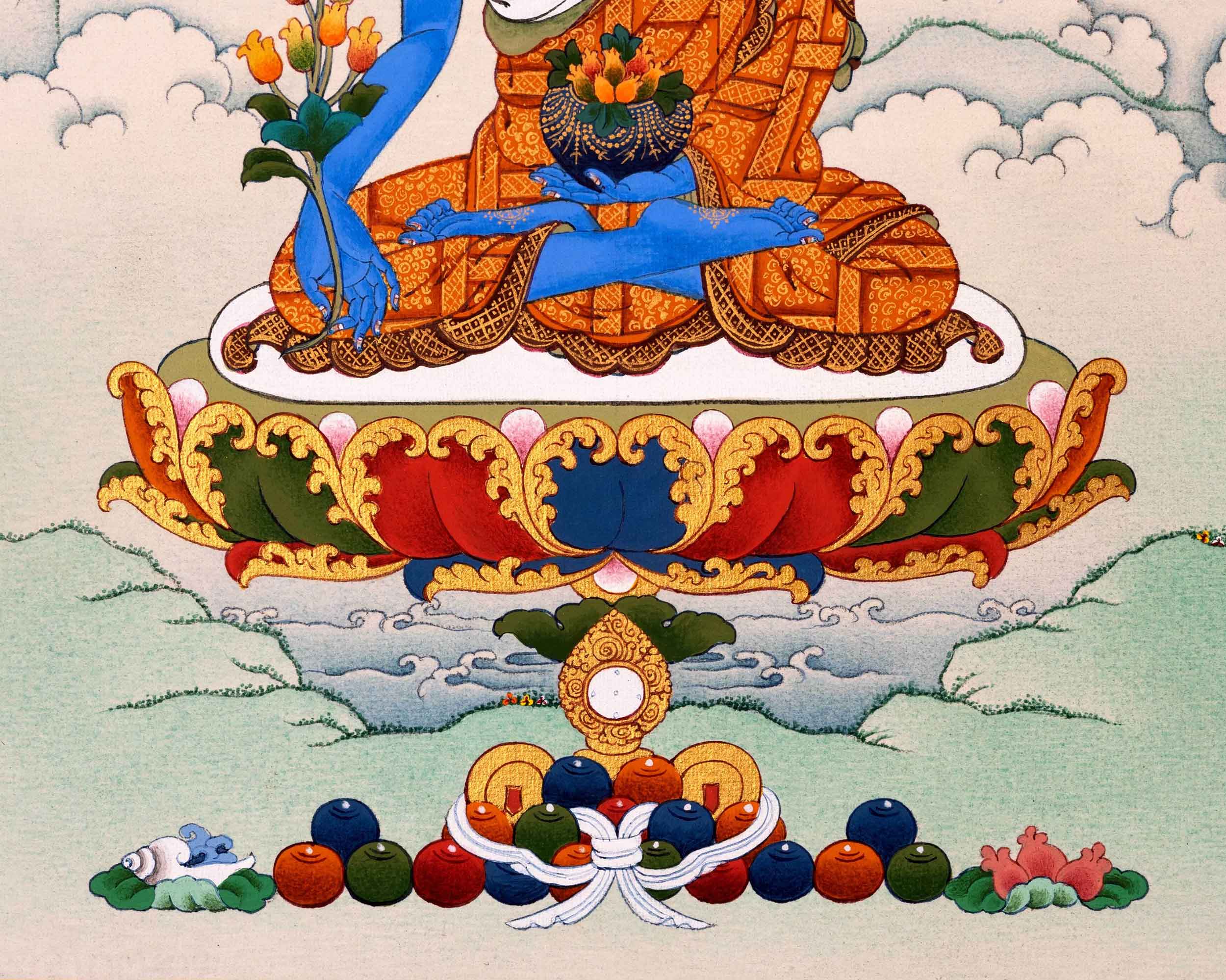 Medicine Buddha Tibetan Thangka Art For Healing Practice | Traditionally Hand-Painted Buddhist Art