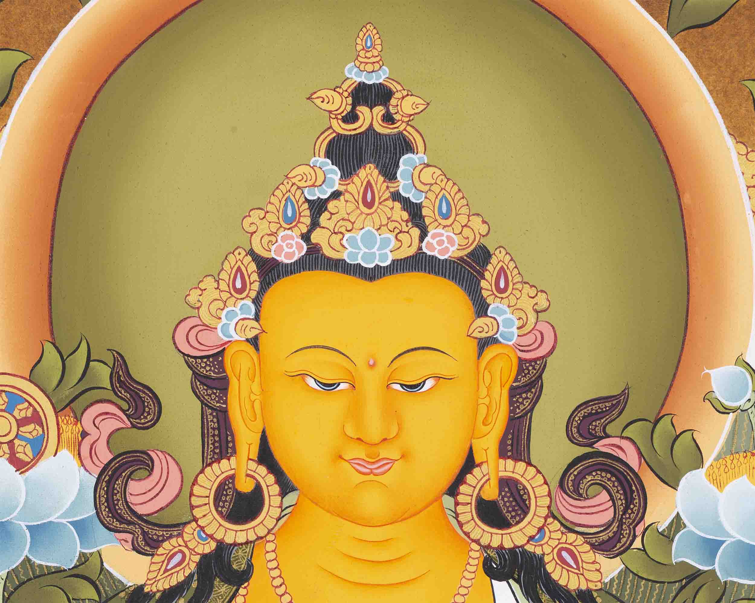 Maitreya Buddha Thangka | Religious Buddhist Art | Wall Decors