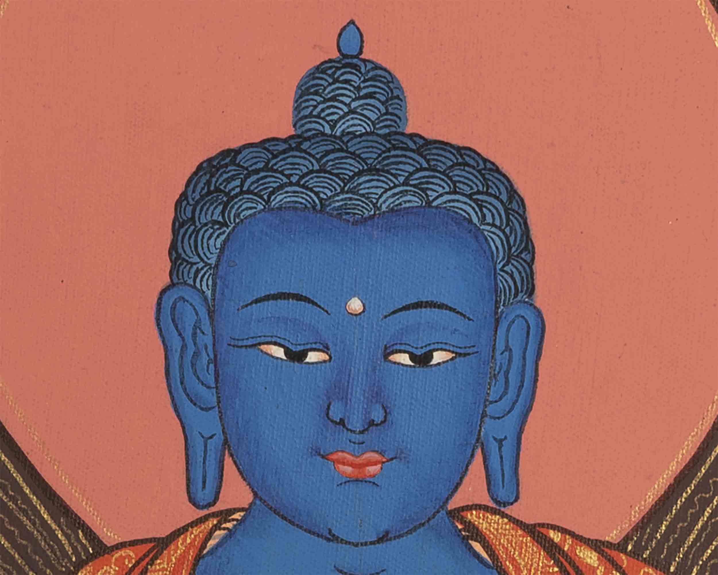 Medicine Buddha Thangka | Buddhist Ritual Wall Hanging Thangka