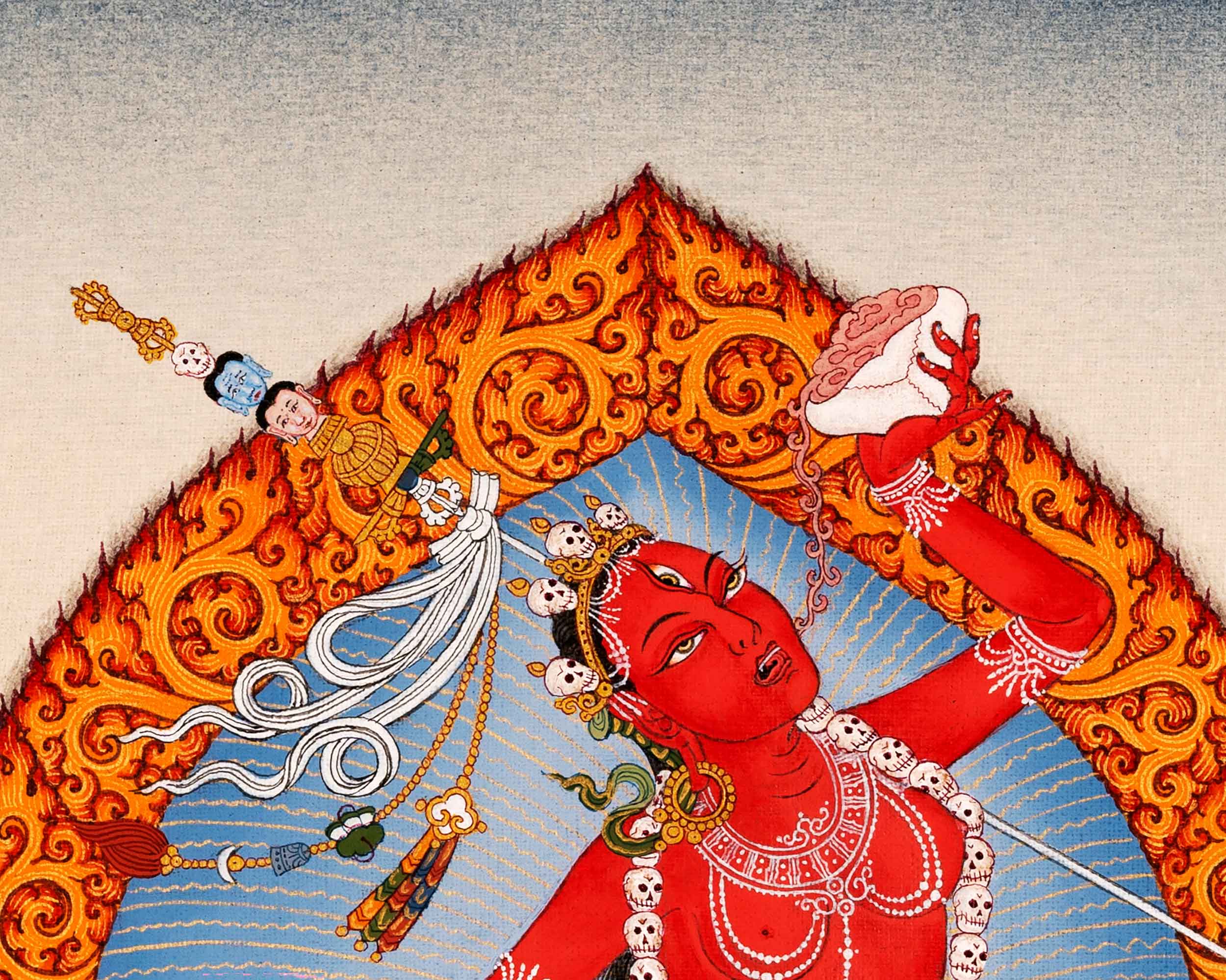 Red Dakini Vajrayogini Thangka Painting | High-Quality Tibetan Art